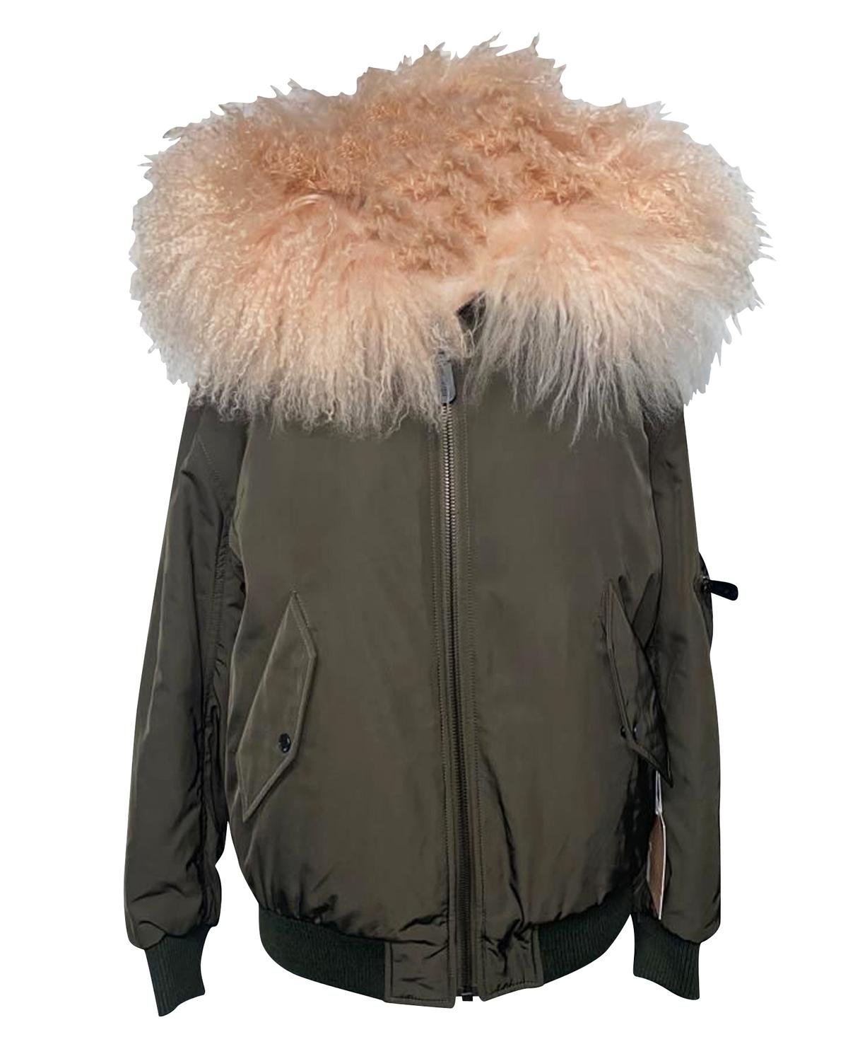 shearling collar bomber