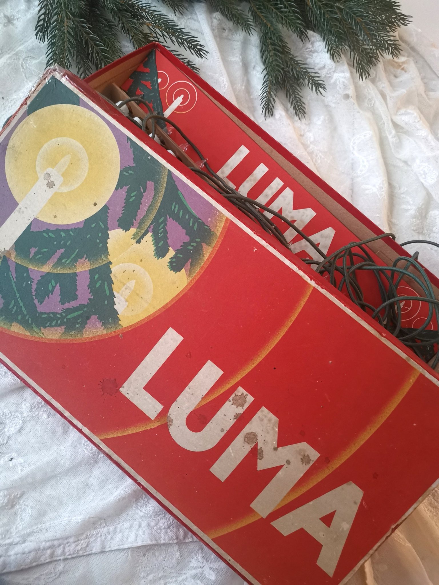 LUMA Gammal julgransbelysning julgransljus.. Re.. Köp på Tradera
