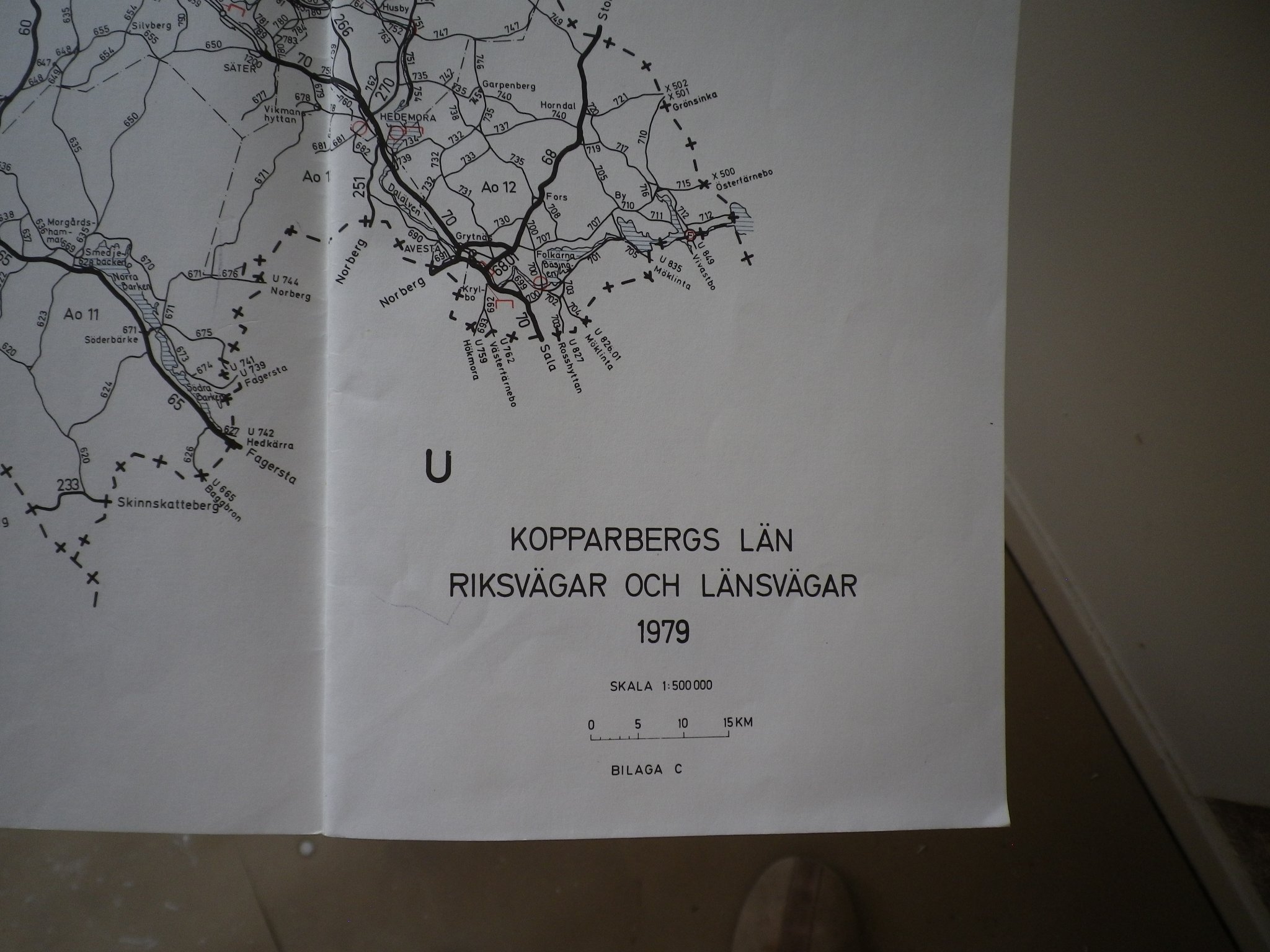 Karta * Kopparbergs Län * Riksvägar och länsväg.. (409510791) ᐈ Köp på