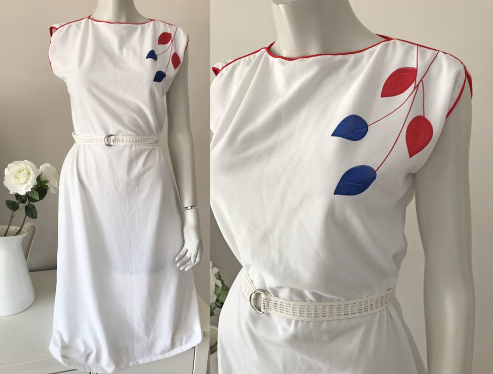 80 tal 90 tal vintage klänning vit r.. (359386111) ᐈ 80 tal 90 tal vintage klänning vit r.. (359386111) ᐈ