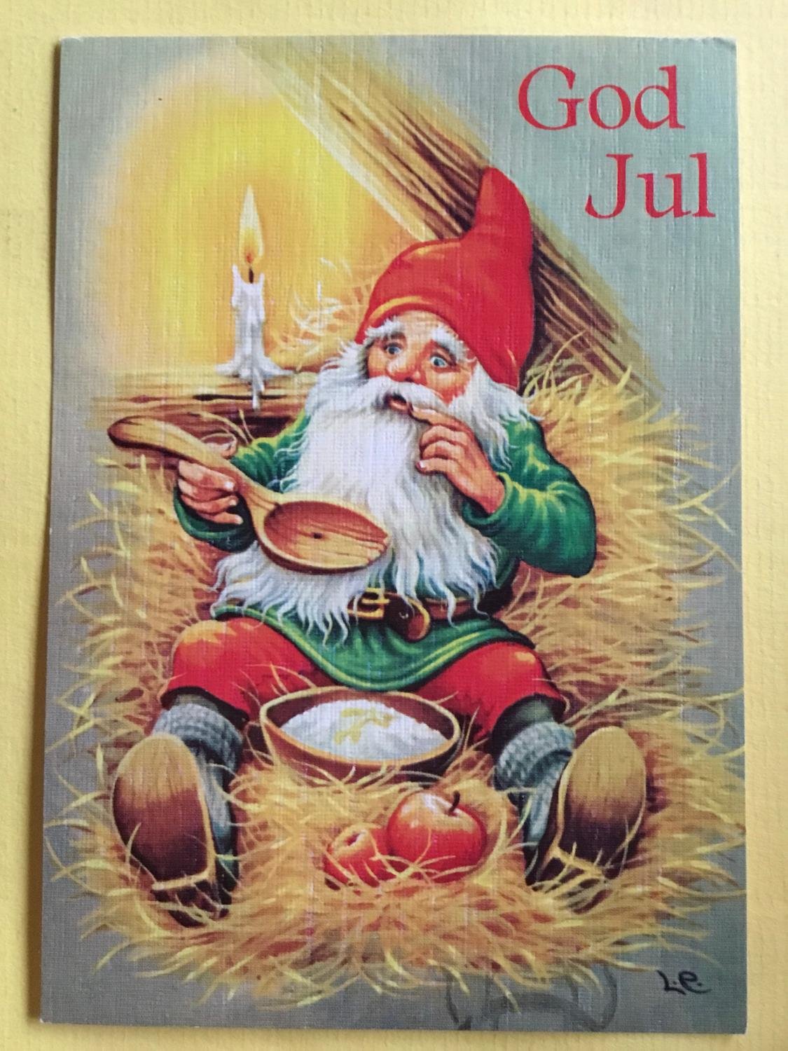 Julkort Tomte LC Lars Carlsson Köp på Tradera (573141945)