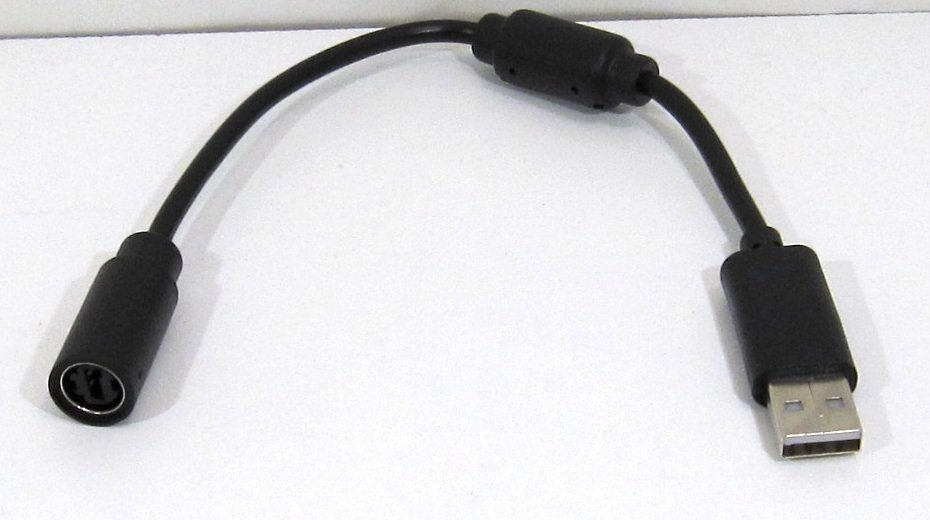 Xbox 360 kabel - svart - handkontroll adapter sladd slutsladd slutkabel, ny