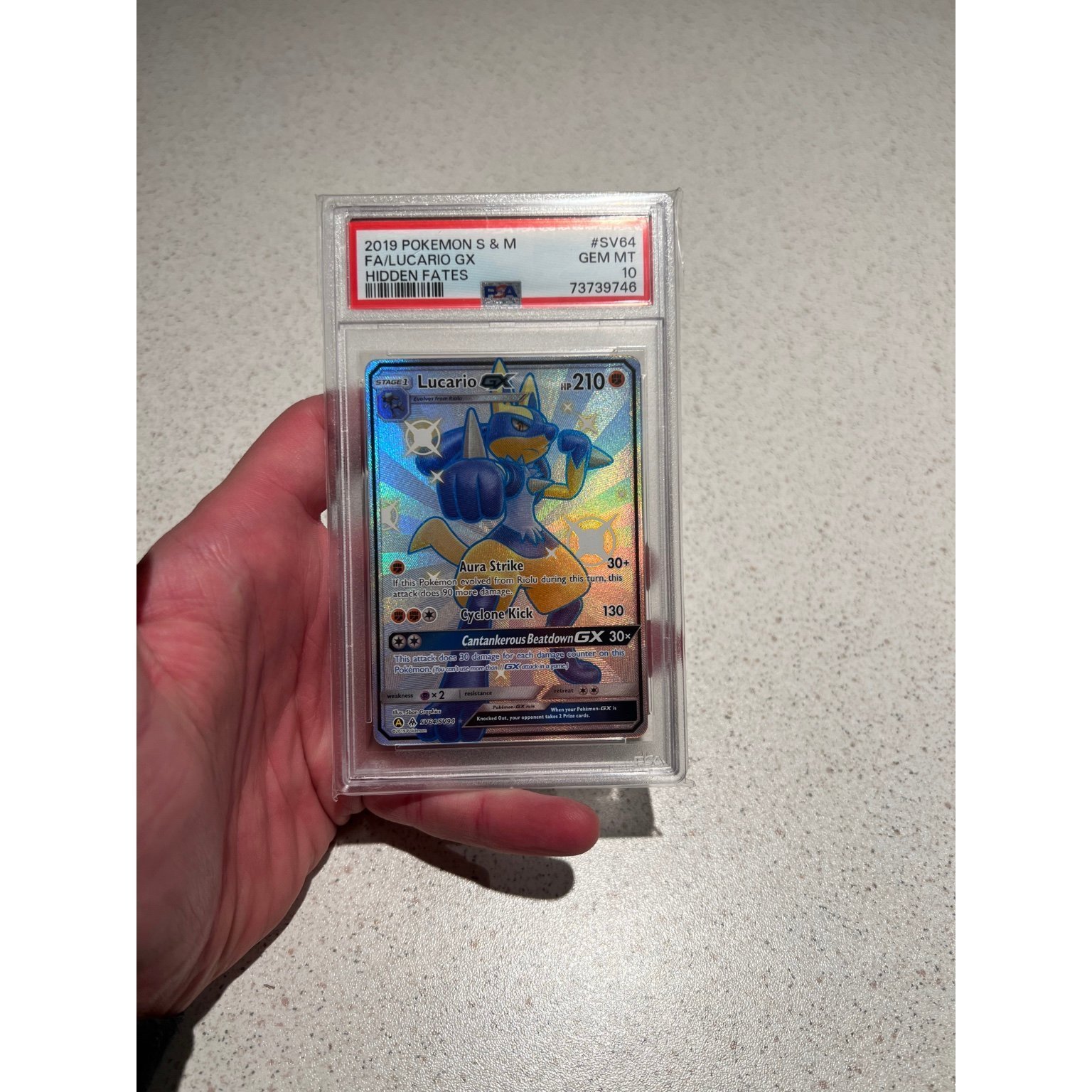 Shiny Lucario GX Hidden Fates #SV64 PSA 10 GEM MINT