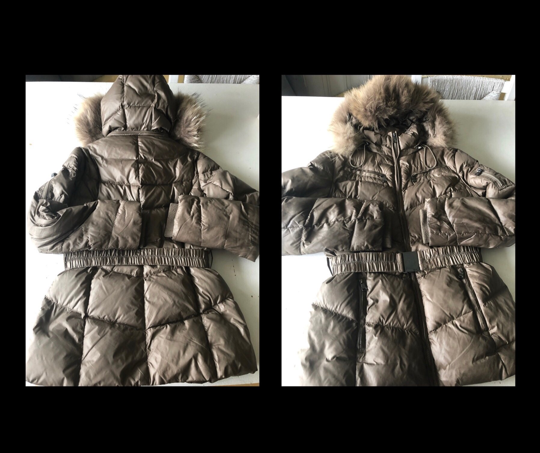 Loveland Mullvad Dunjacka Med Äkta Päls Bälte S.. (418371645 Loveland Mullvad Dunjacka Med Äkta Päls Bälte S.. (418371645