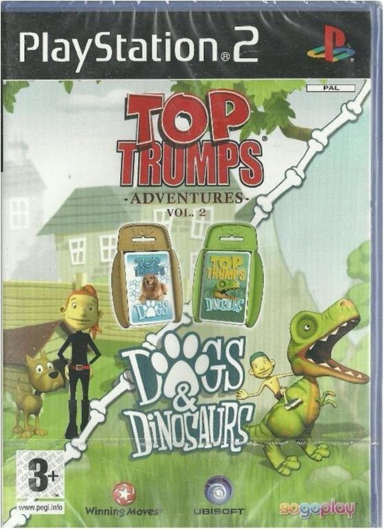 TOP TRUMPS -DOGS & DINOSAURS ( INPLASTAT PS2 SPEL)