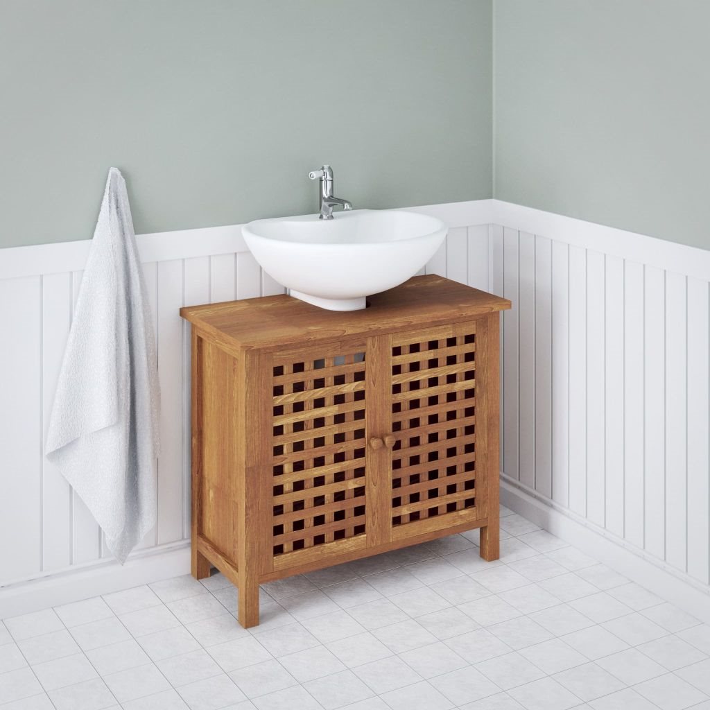 Vidaxl tvättställsskåp massiv valnöt 66x29x61 cm på tradera.com