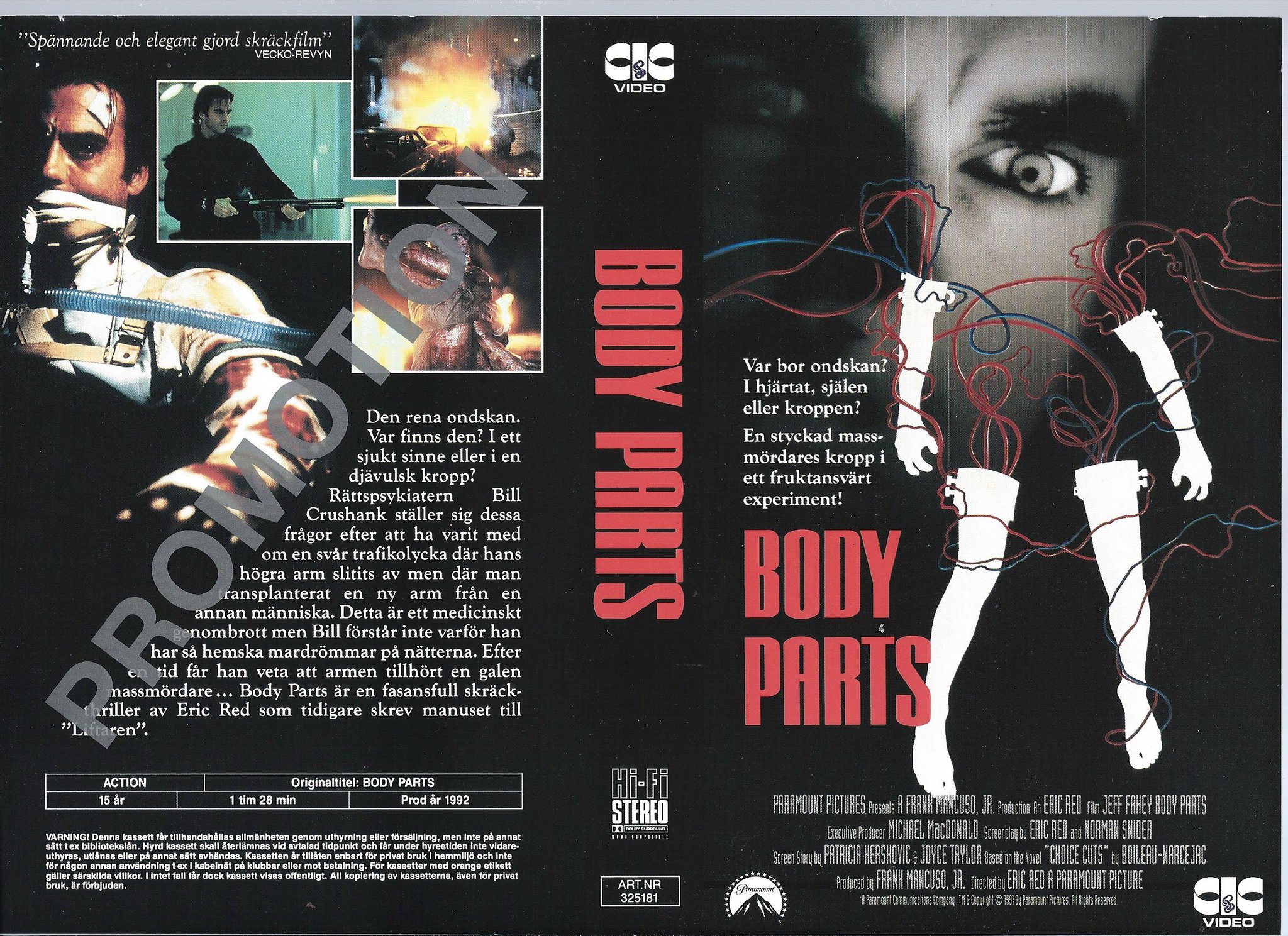 Se produkter som liknar Body Parts VHS instick CIC Pr.. på Tradera