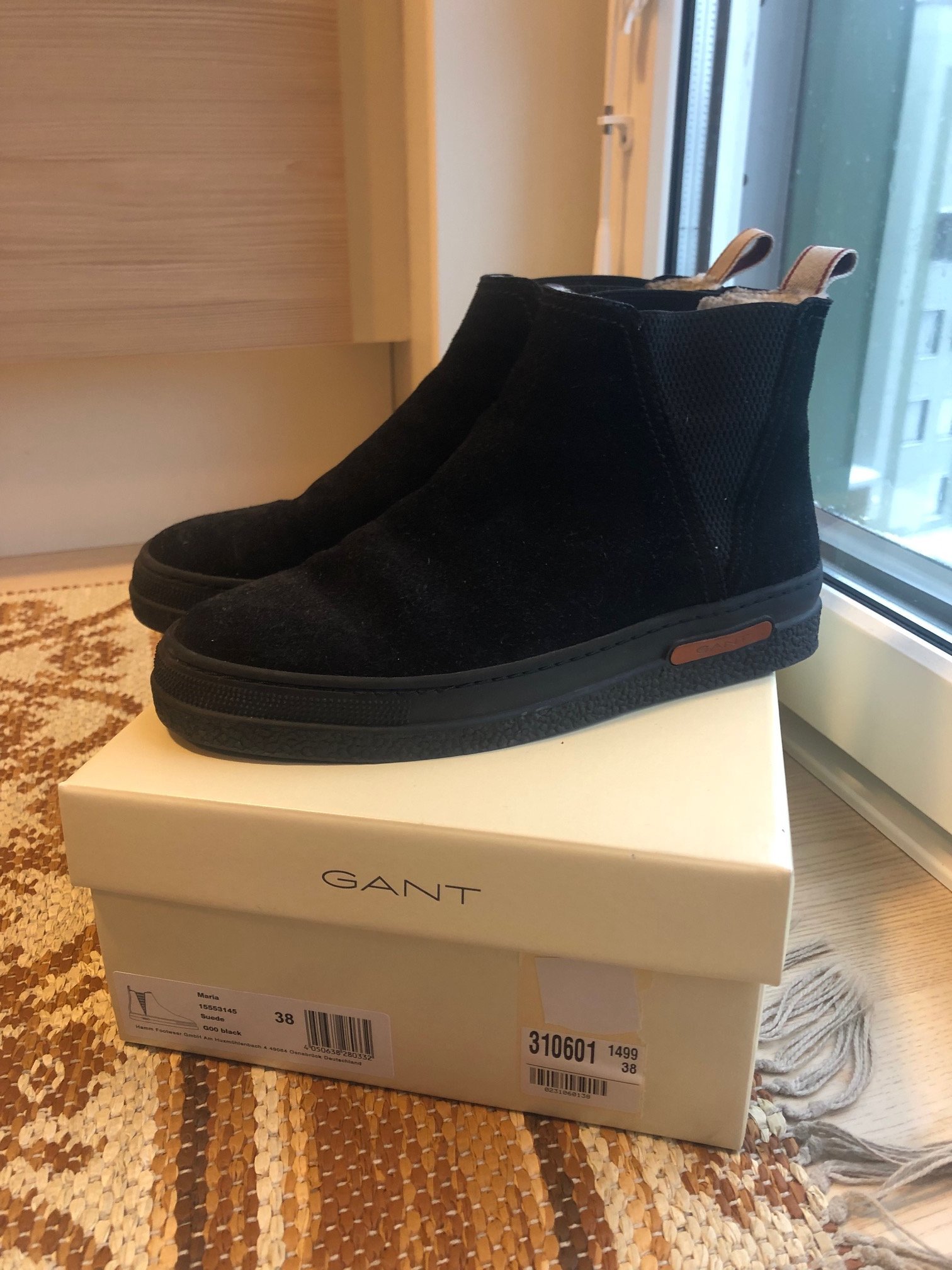 Gant skor, Maria Chelseaboot, strl: 38, svart, mocka, fodrad Gant skor, Maria Chelseaboot, strl: 38, svart, mocka, fodrad