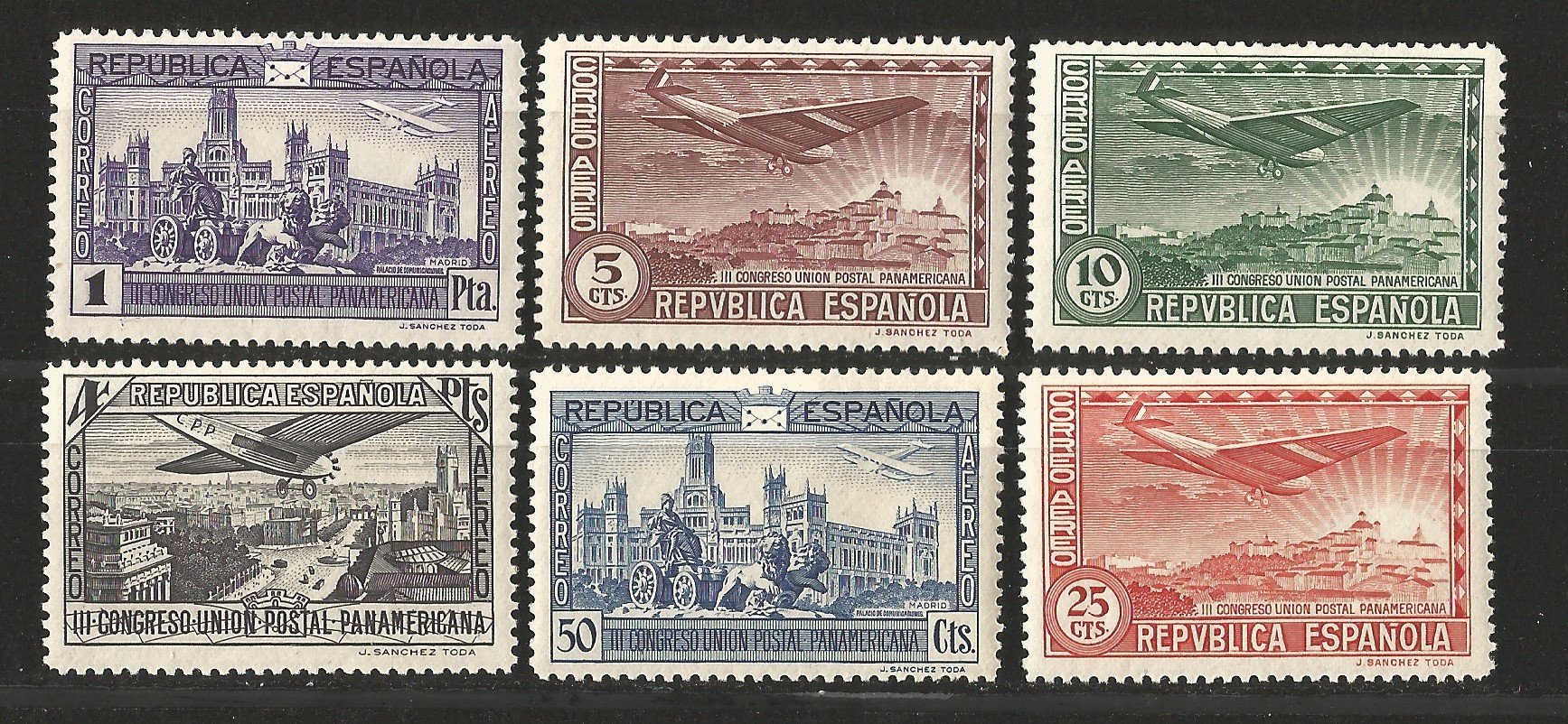 Spain- Complete Set- 1931 - MH- Sc. C62-C67