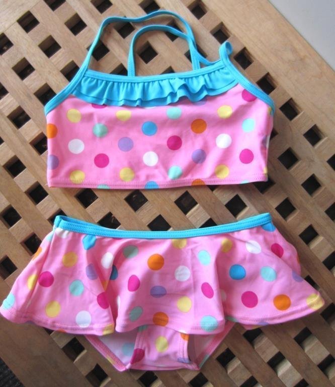 Bikini 2-delad Rosa med prickar Stl. 86/92 SISTA