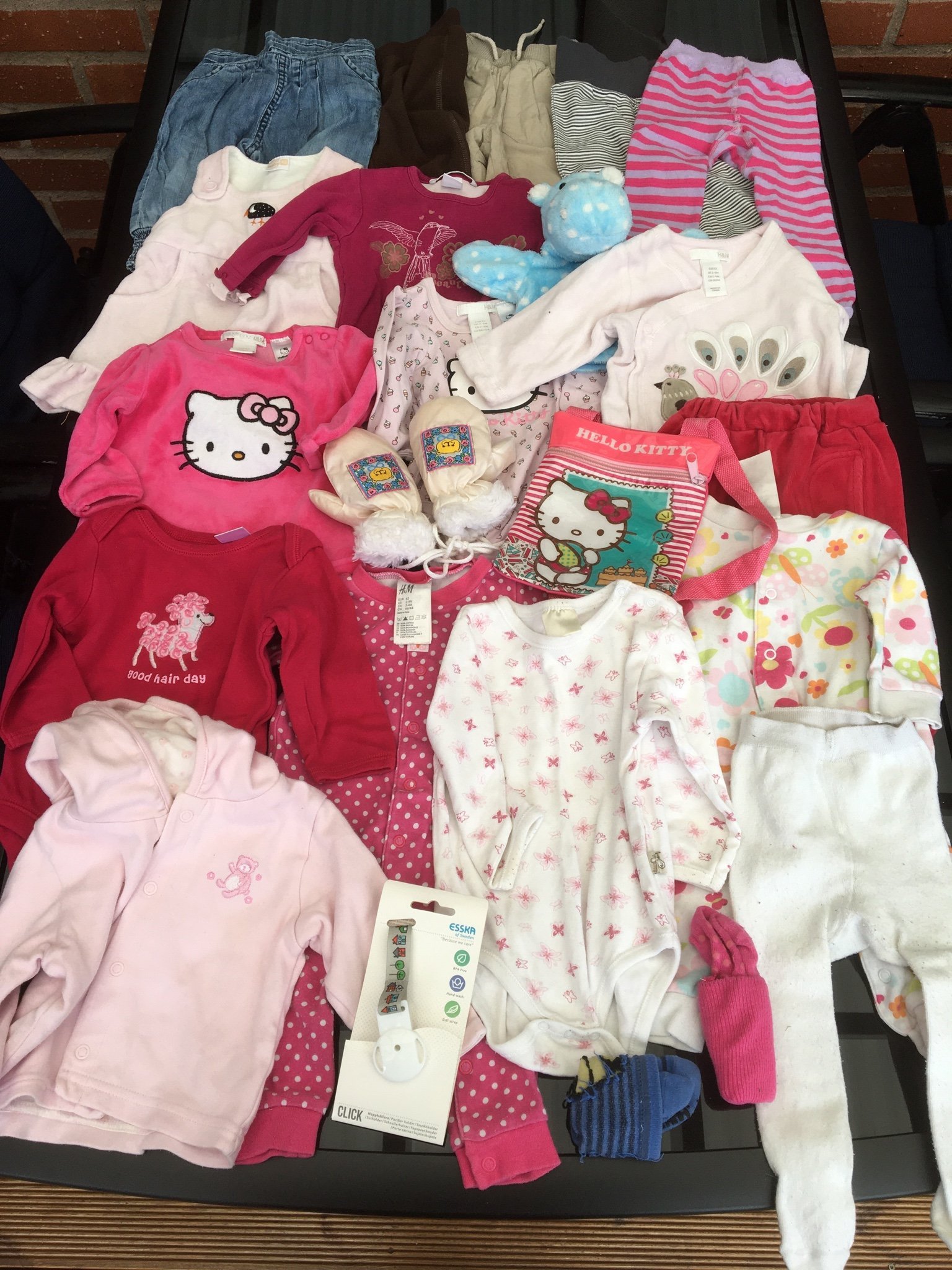 Klädpaket tjej/flicka stl 62 (rosa, vit, Hello Kitty)