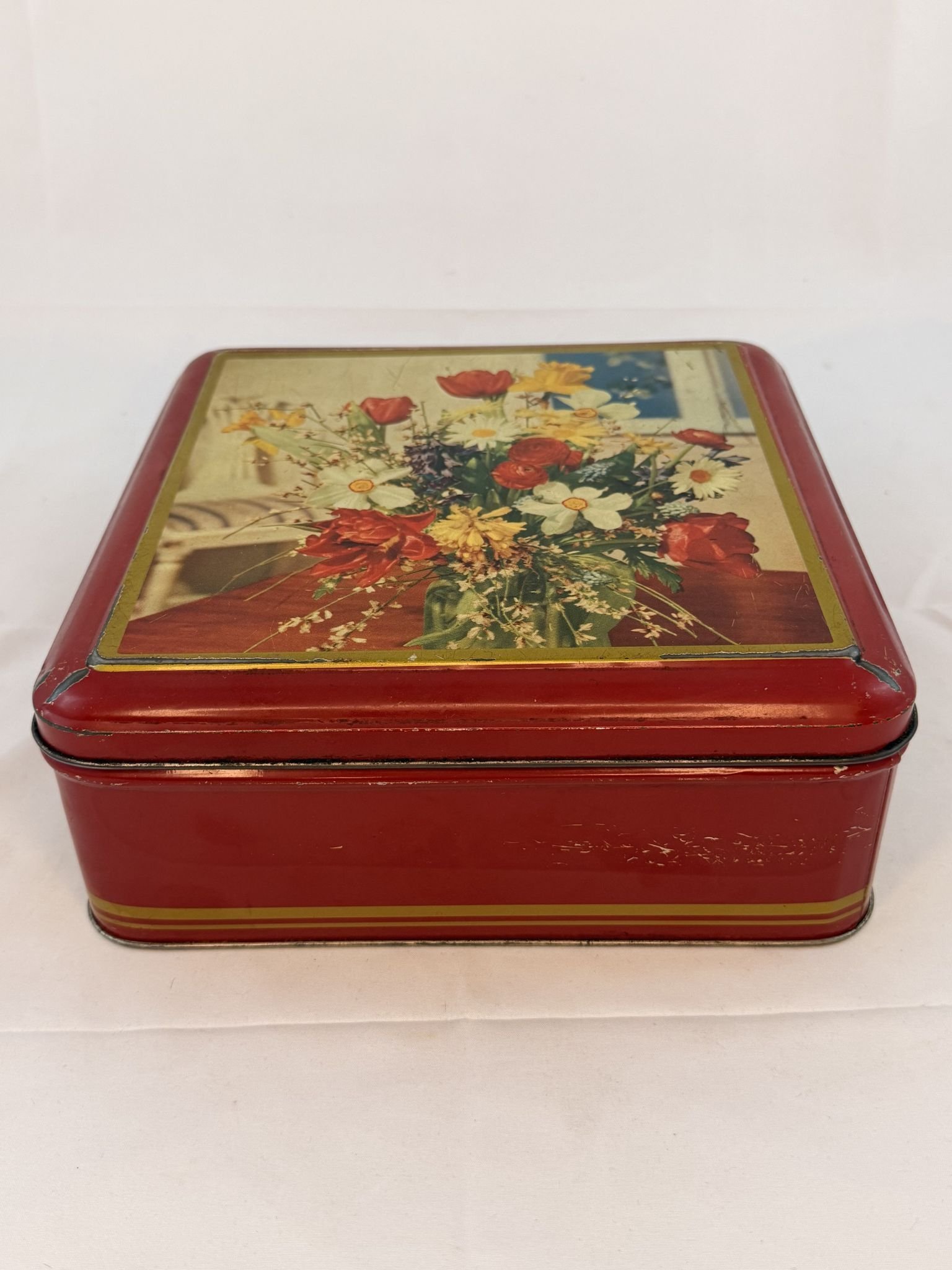 NR71 ÄLDRE BURK KAFFEBURK LITOGRAFERAD BLECKPLÅT GEVALIA ROSTERIET GEFLE