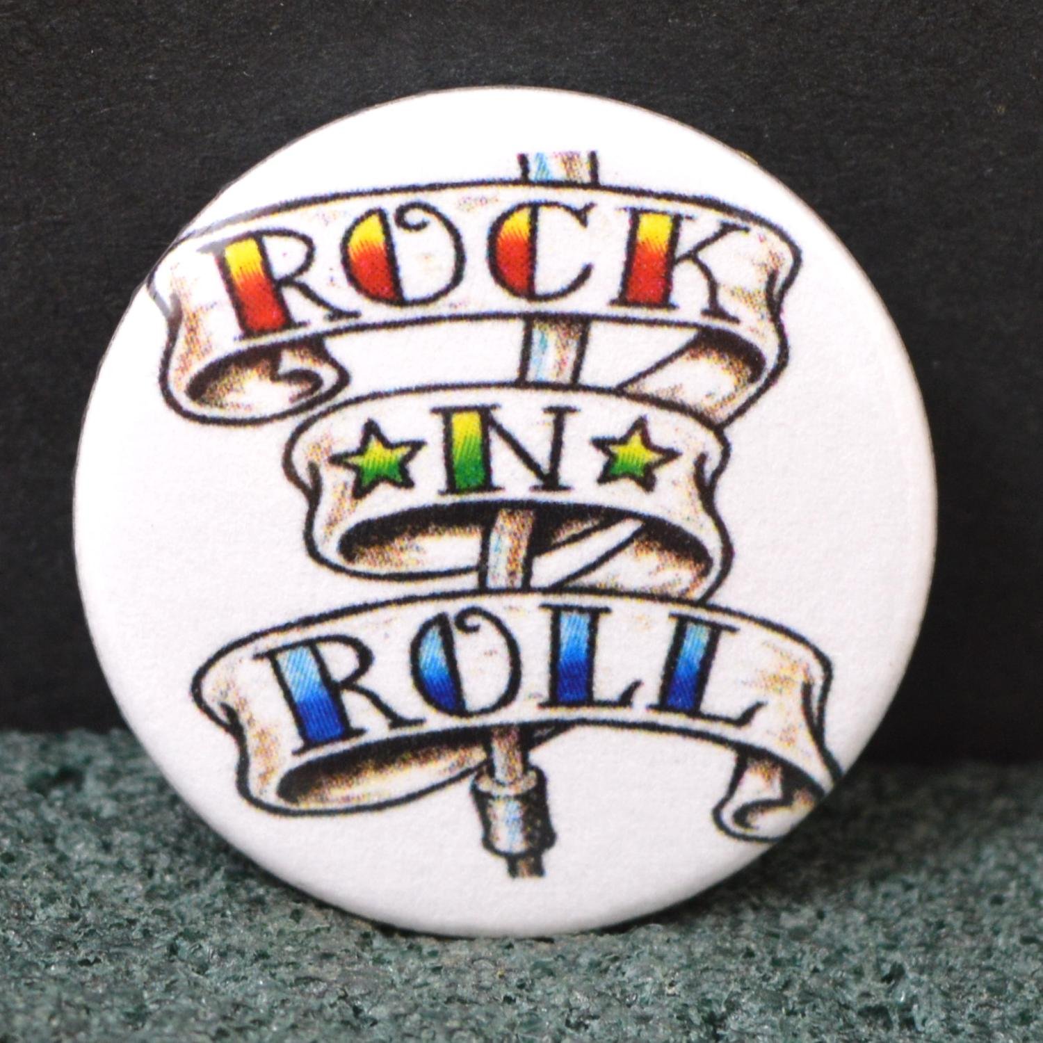 Rock'n'roll badge/pin/knapp 25 mm (401961460) ᐈ Pinstore på Tradera