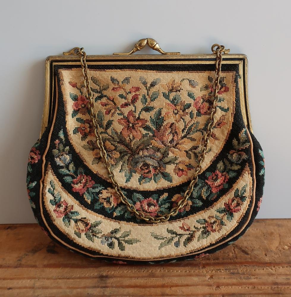 Väska, vintage, broderad Väska, vintage, broderad