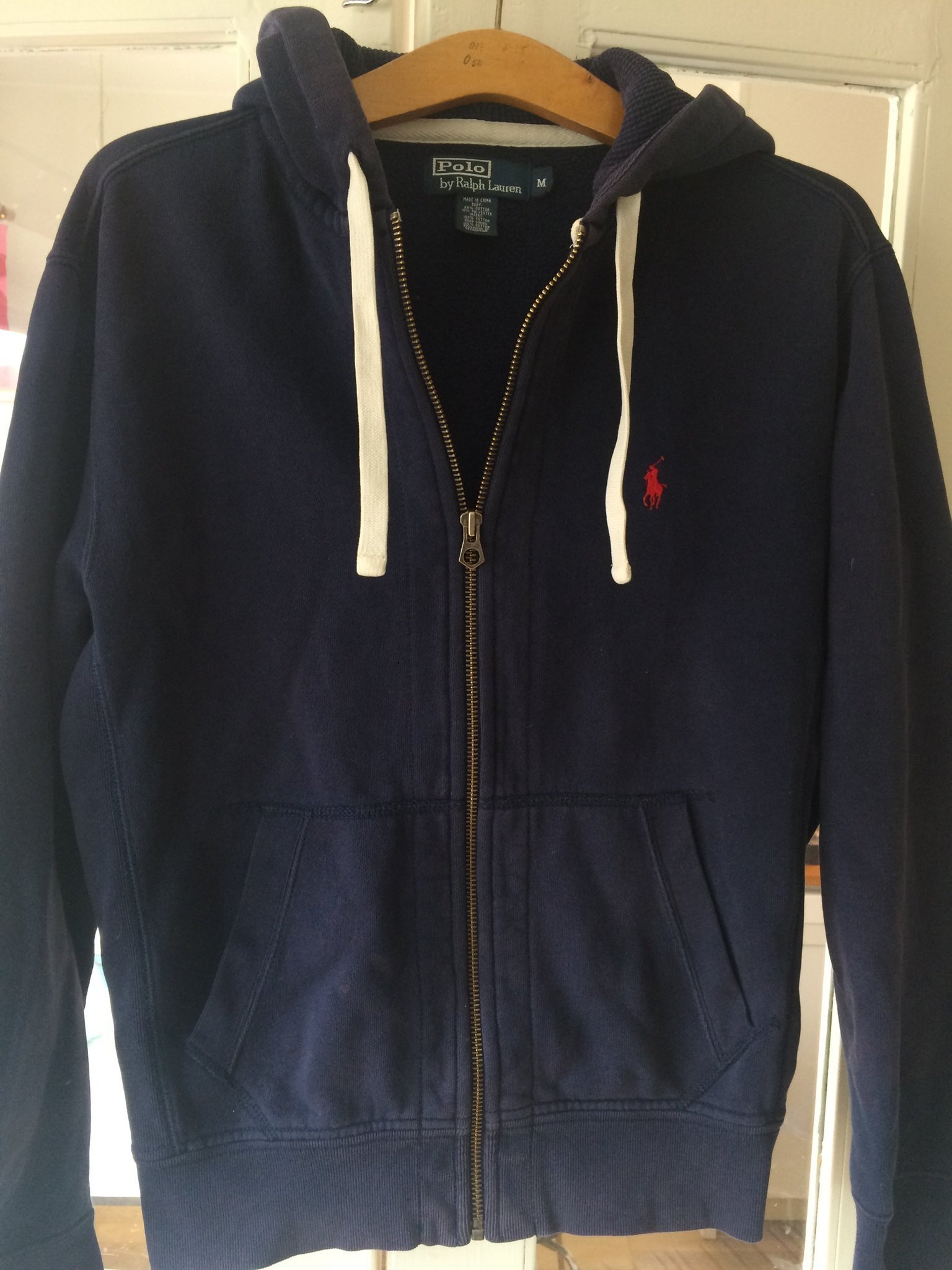 BLÅ HODDIE MÄRKE POLO BY RALPH LAUREN STORLEK MEDIUM