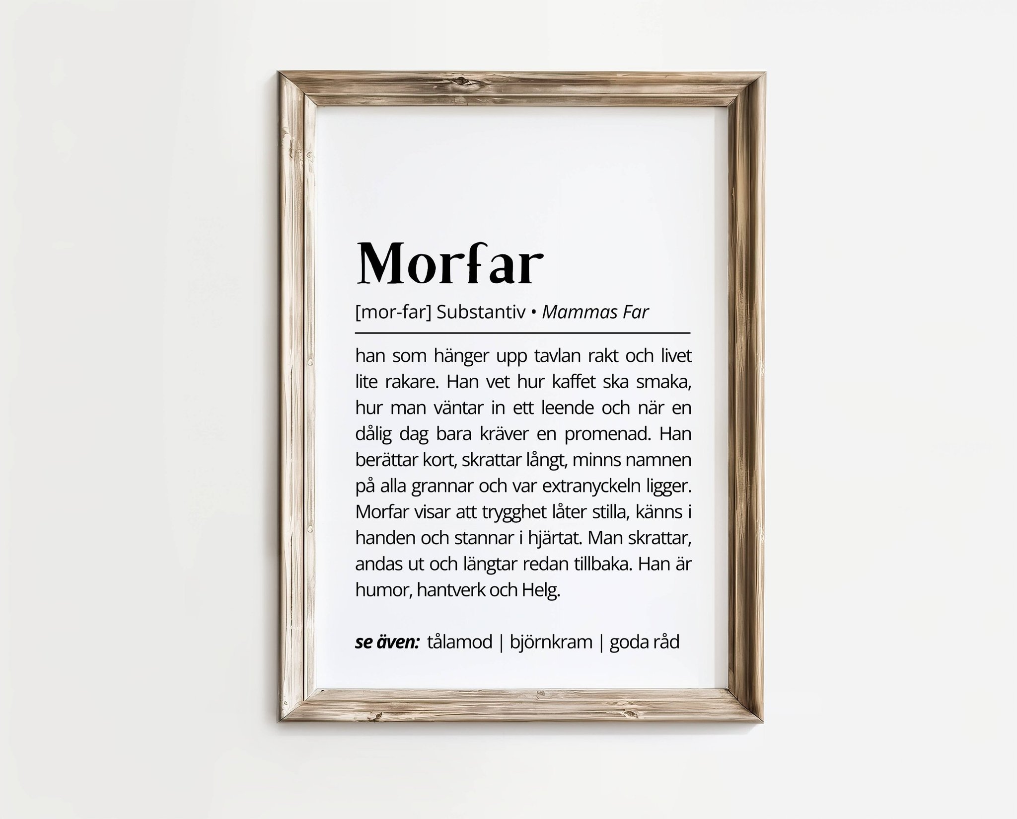 Morfar – Definitionsposter | A4 | Rolig present | SkattkammarenSE