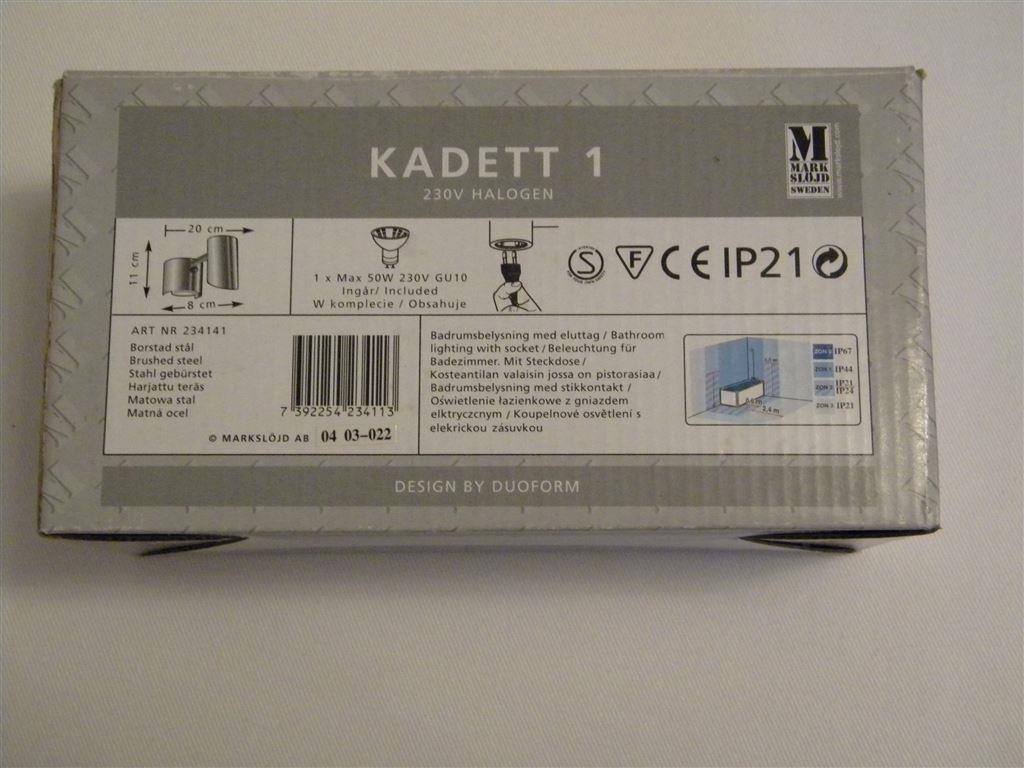 Badrumslampa från markslöjd, kadett 1 med eluttag. på tradera.com