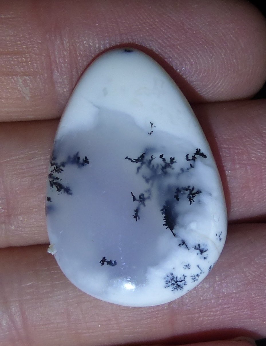 Denditre opal ädelsten slipad sten ct blått chakra new age healing ct