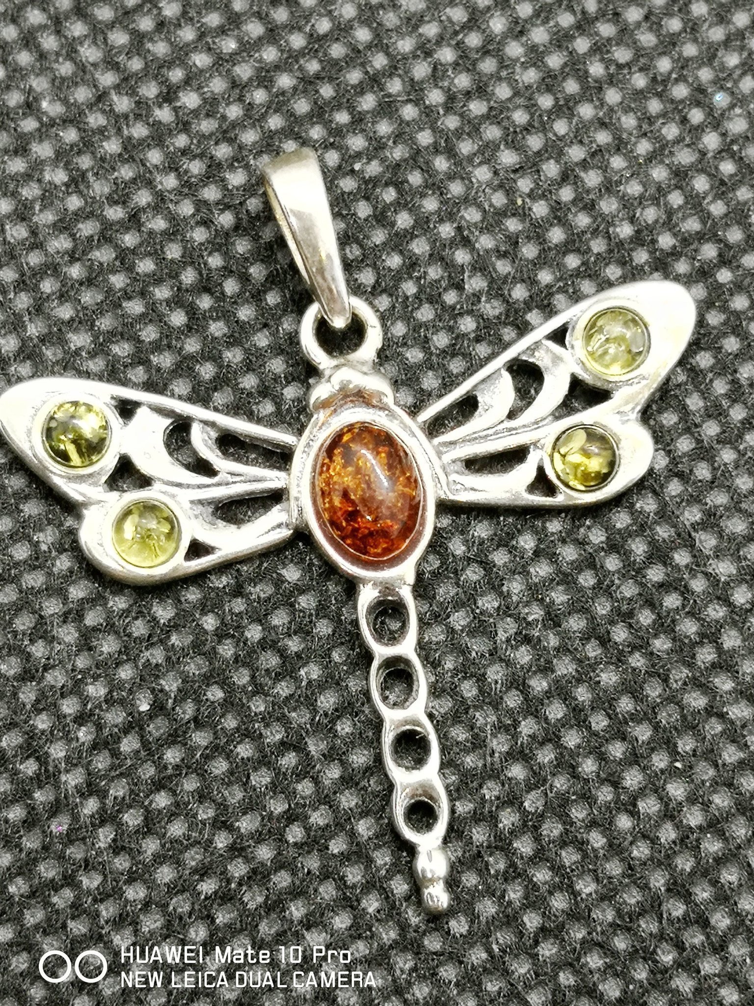 BÄRNSTEN TROLLSLÄNDA grön och coqnaq 37x33mm ~ Silver
