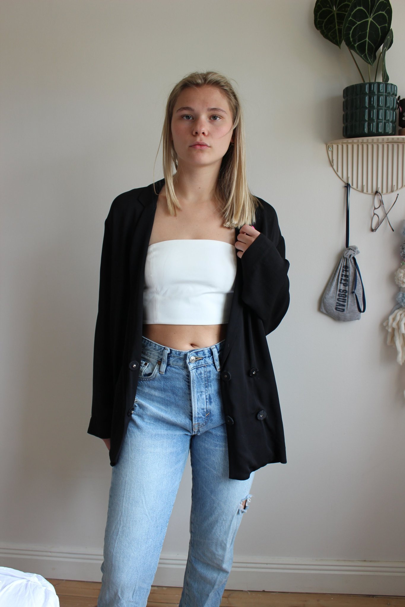 & Other Stories svart oversize kavaj i viskos