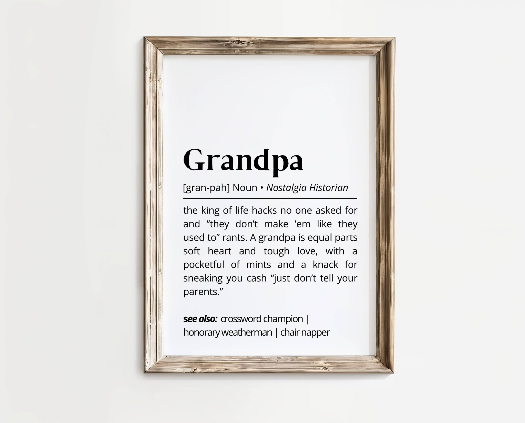 Grandpa – Definition poster | A4 | Rolig present | SkattkammarenSE