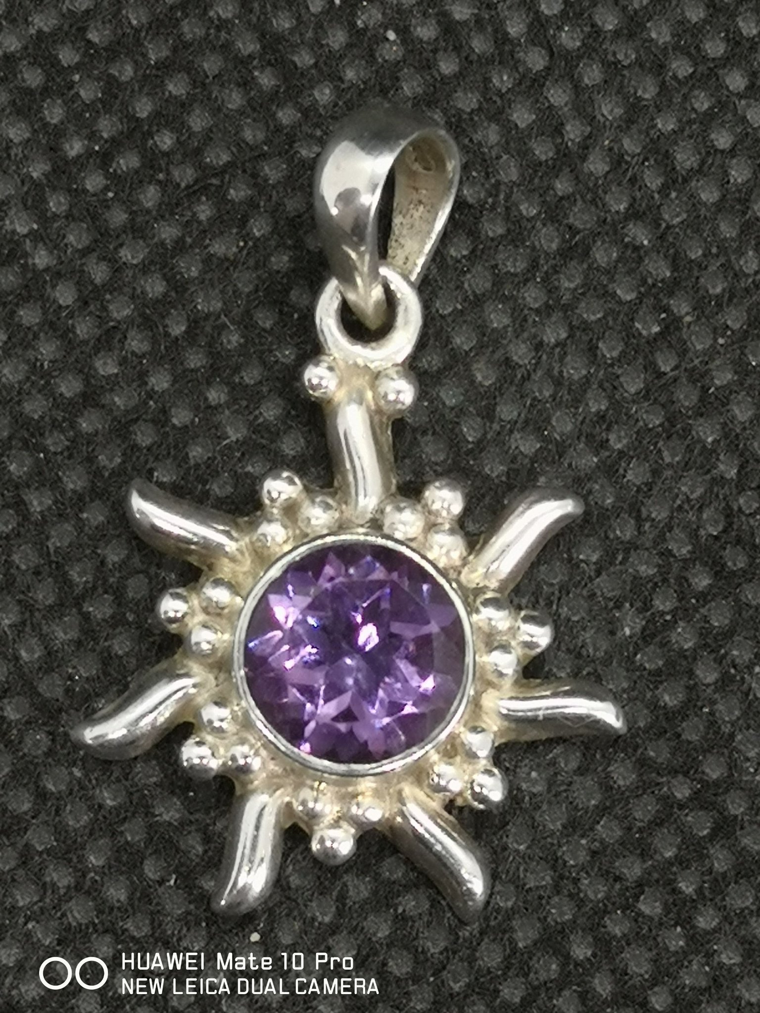 AMETIST HÄNGE SOL facett ~ 30x20mm ~ Silver