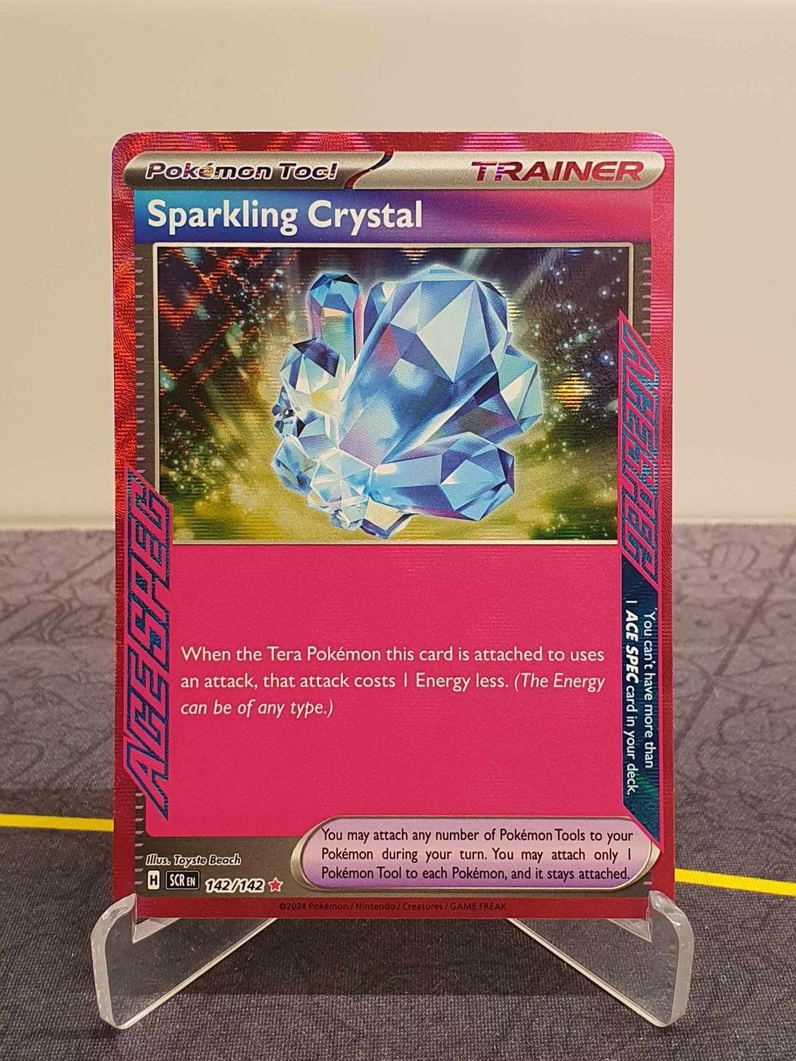 Pokemon Card Sparkling Crystal Pokemon TCG: Sparkling Crystal 142/142 - ACE SPEC Rare Card From Stellar Crown Set (2024) Pokemon Cards Booster Packs Pokemon Card Sparkling Crystal Pokemon TCG: Sparkling Crystal 142/142 - ACE SPEC Rare Card From Stellar Crown Set (2024) Pokemon Cards Booster Packs