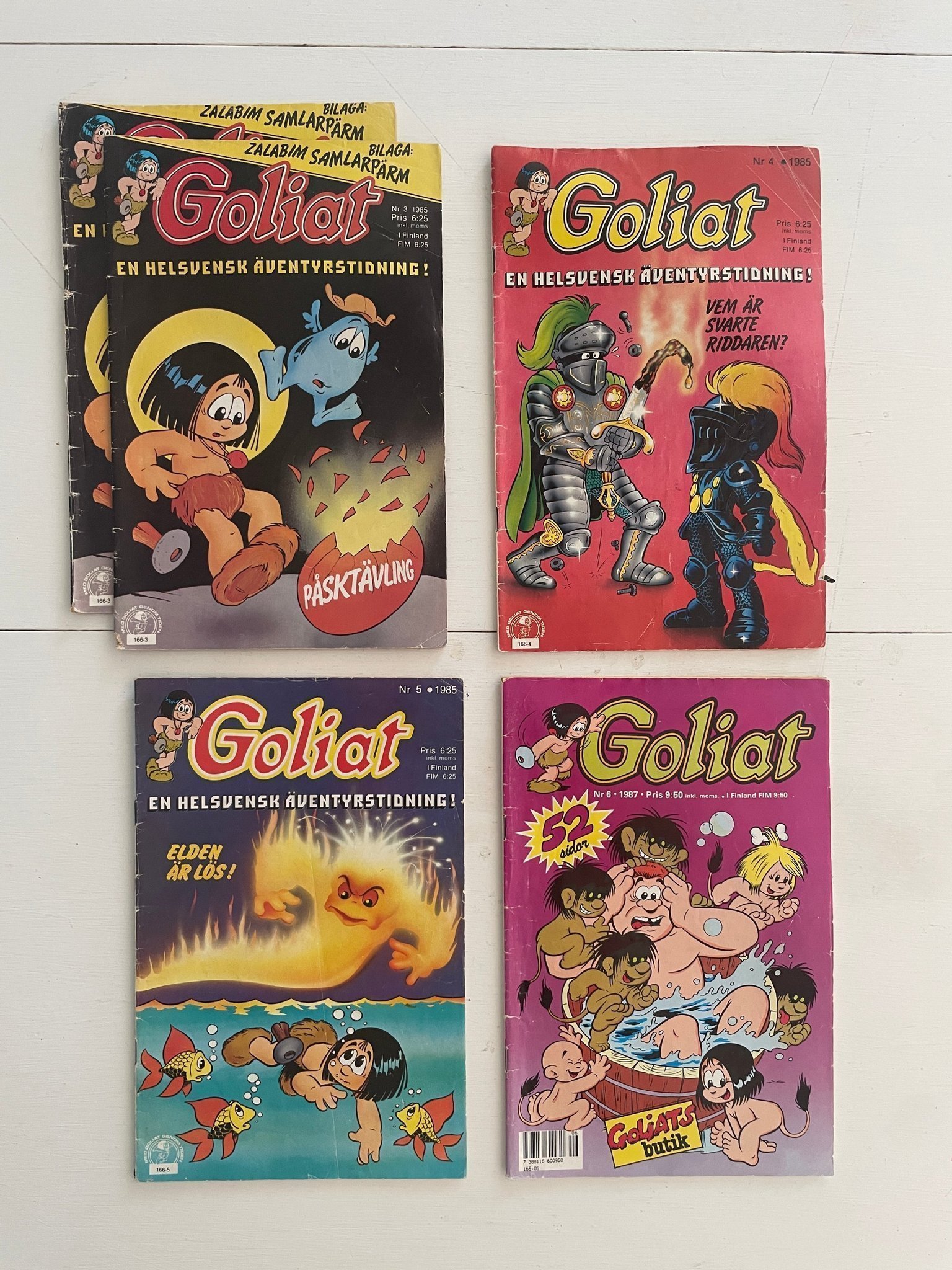 Goliat – 4 st serietidningar • 1985–1987 • Svensk klassiker • Begagnat paket