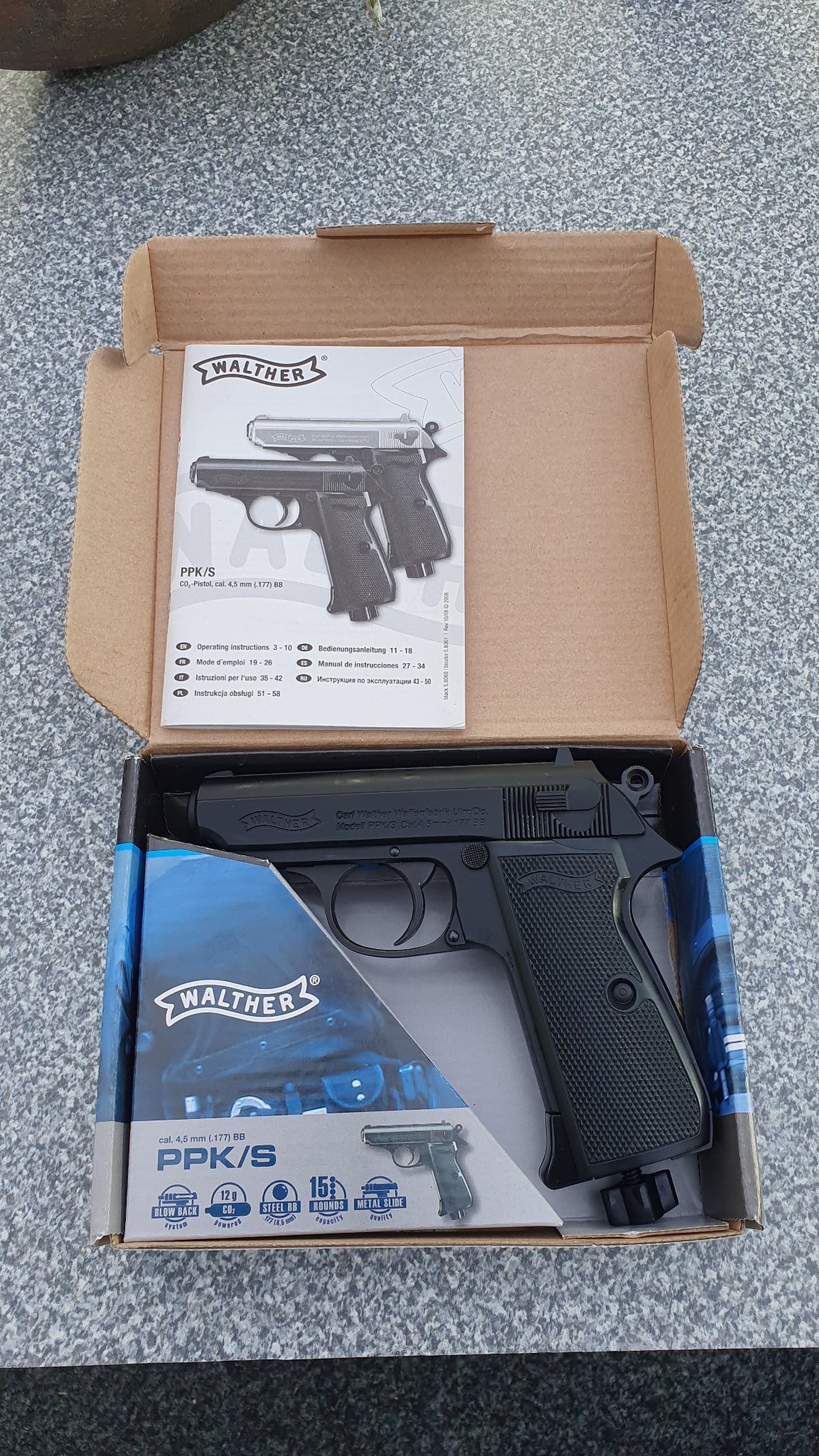 Luftpistol Walther PPK Co2 Blowback