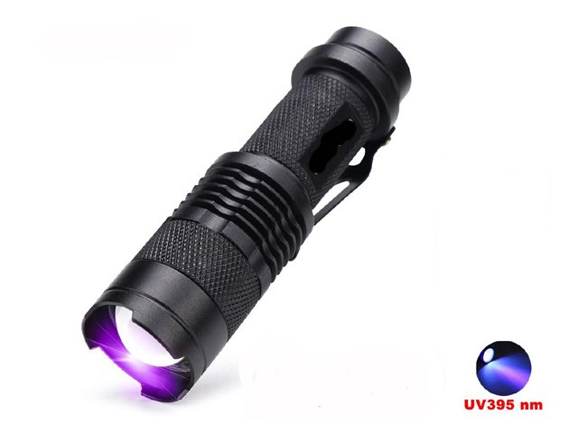 Led UV ficklampa 3w chip 395nm för kon.. (323417250) ᐈ LED UV ficklampa med ultraviolet ljus med 395 nm