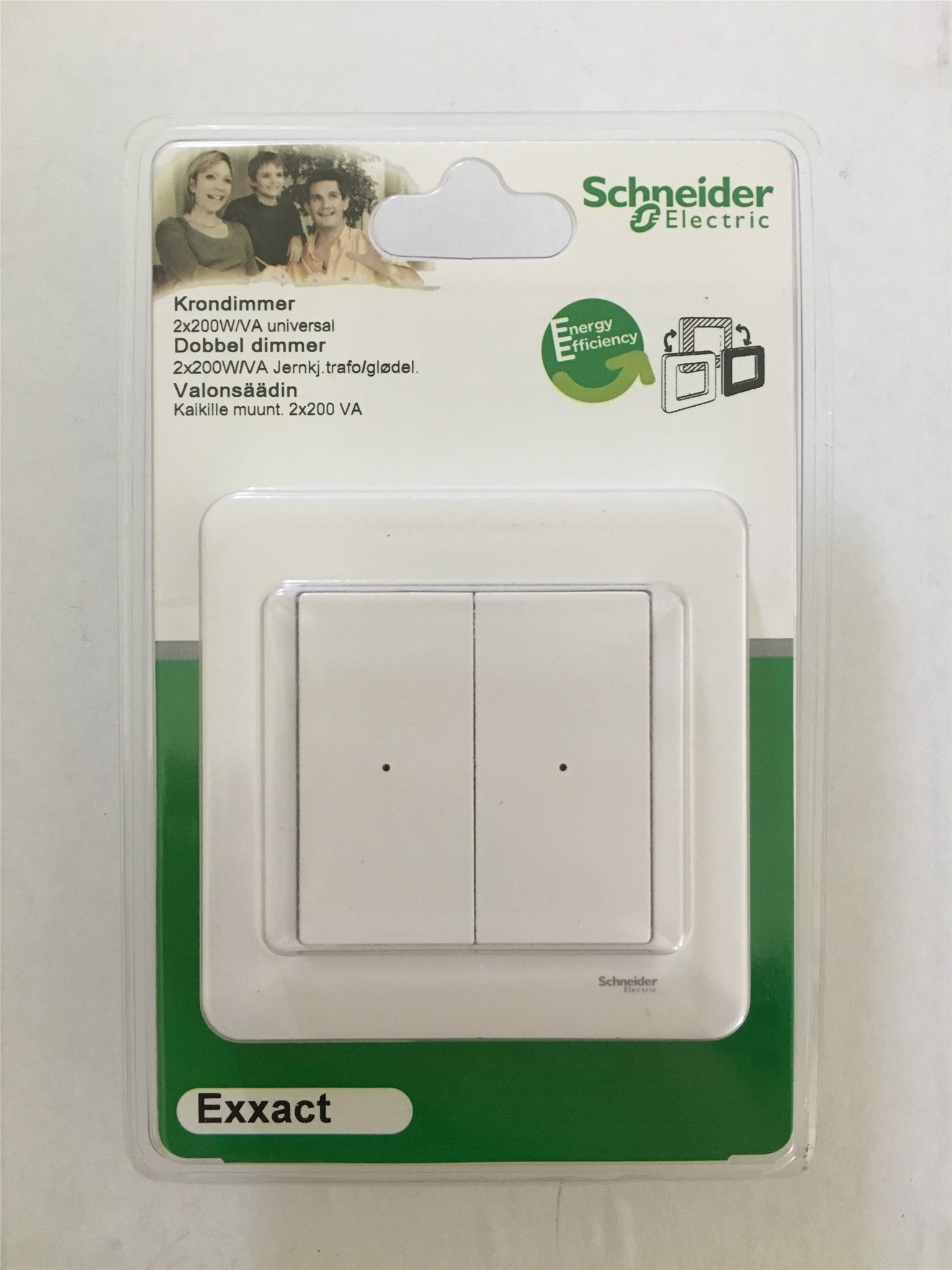 Dimmer kron Schneider Exxact 2x200W på Dimmer & Brytare