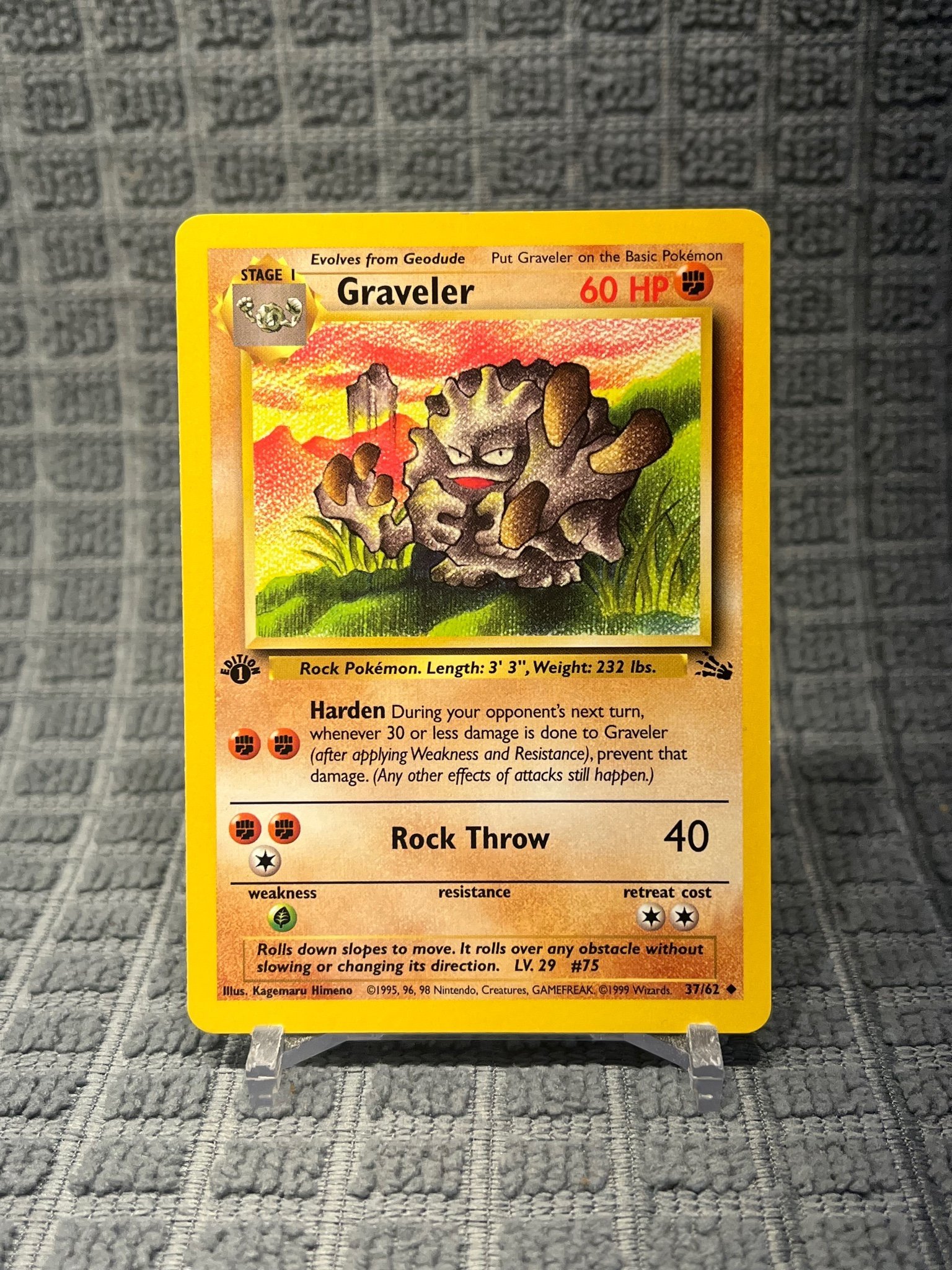 Graveler [1st Edition] 37/62 Pokemon Fossil | Kp p Tradera (727265780)