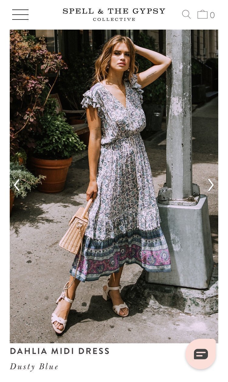 Klänning från Spell, Dahlia midi dress, blå blo.. (400587906 Klänning från Spell, Dahlia midi dress, blå blo.. (400587906