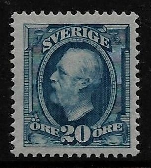 F 56** 20öre Oscar II i Postfriskt ex. Facit: 700:-