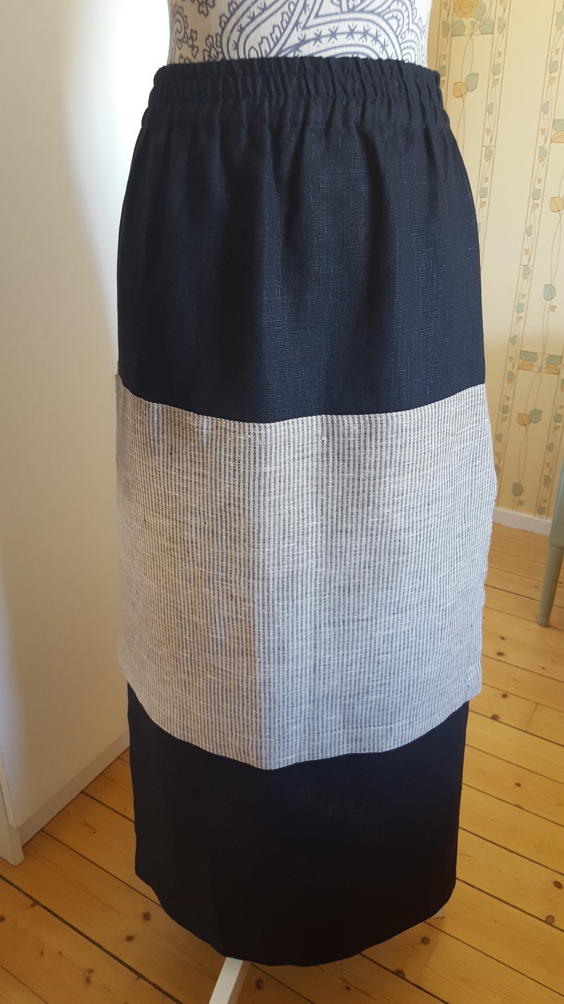 Nyskick! Carina & Winnie linnekjol långkjol 100% lin stl M