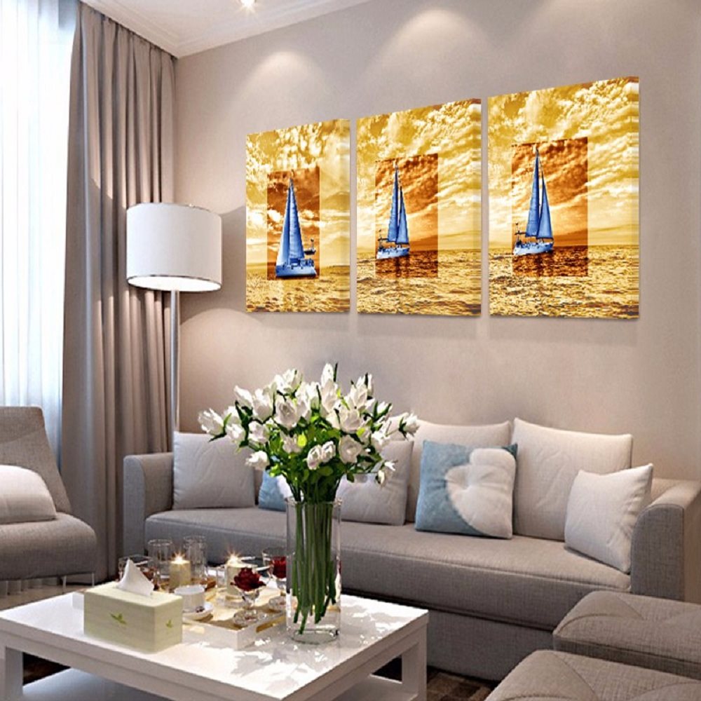 Kanvas tavla 3st 50x50cm med vackert motiv fin heminredning / fina