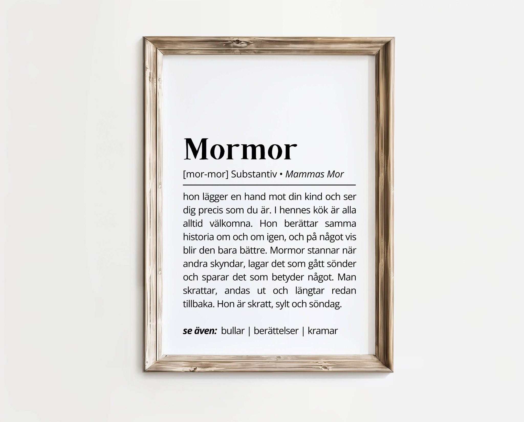Mormor – Definitionsposter | A4 | Rolig present | SkattkammarenSE