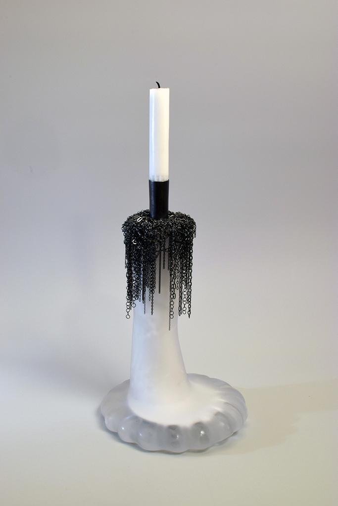 Glasprinsen - Drama Queen - Silver & Optik glas Ljusstake Design Kästel Edlund