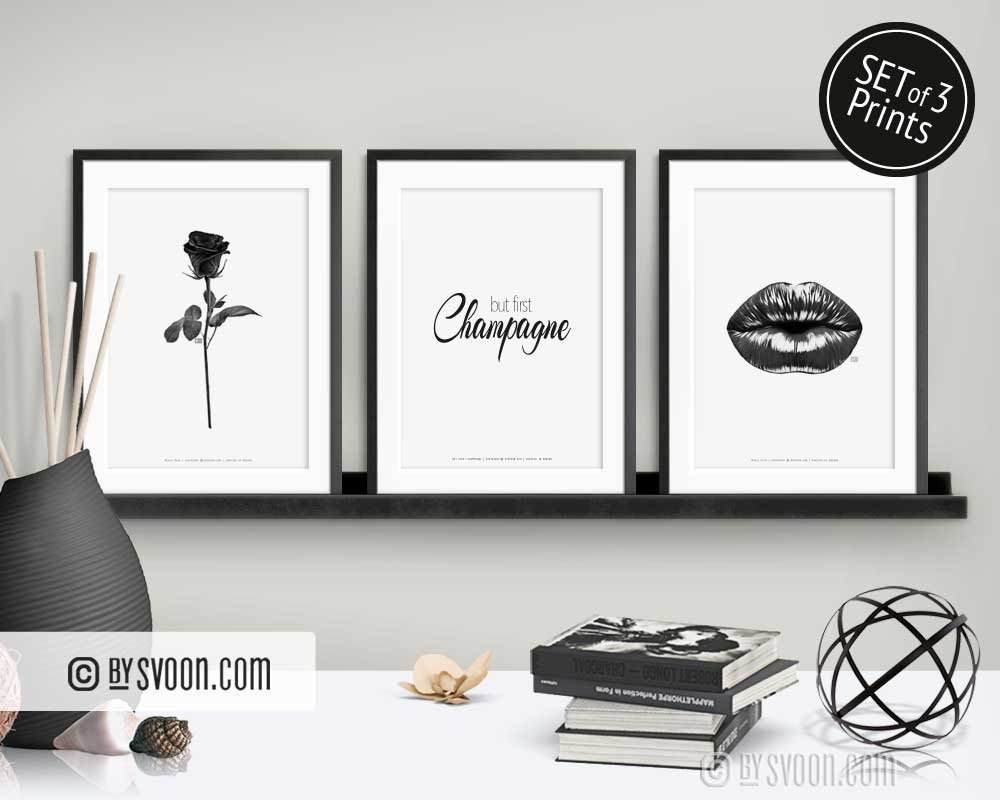 Set of 3 Trend Prints - A4 - Fashion Affischer - Heminredning Posters Storlek A4