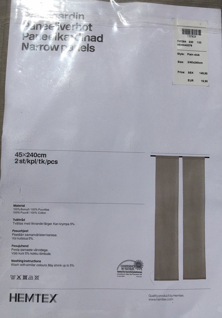 Hemtex Panelgardin 10 st 45 x 240 cm