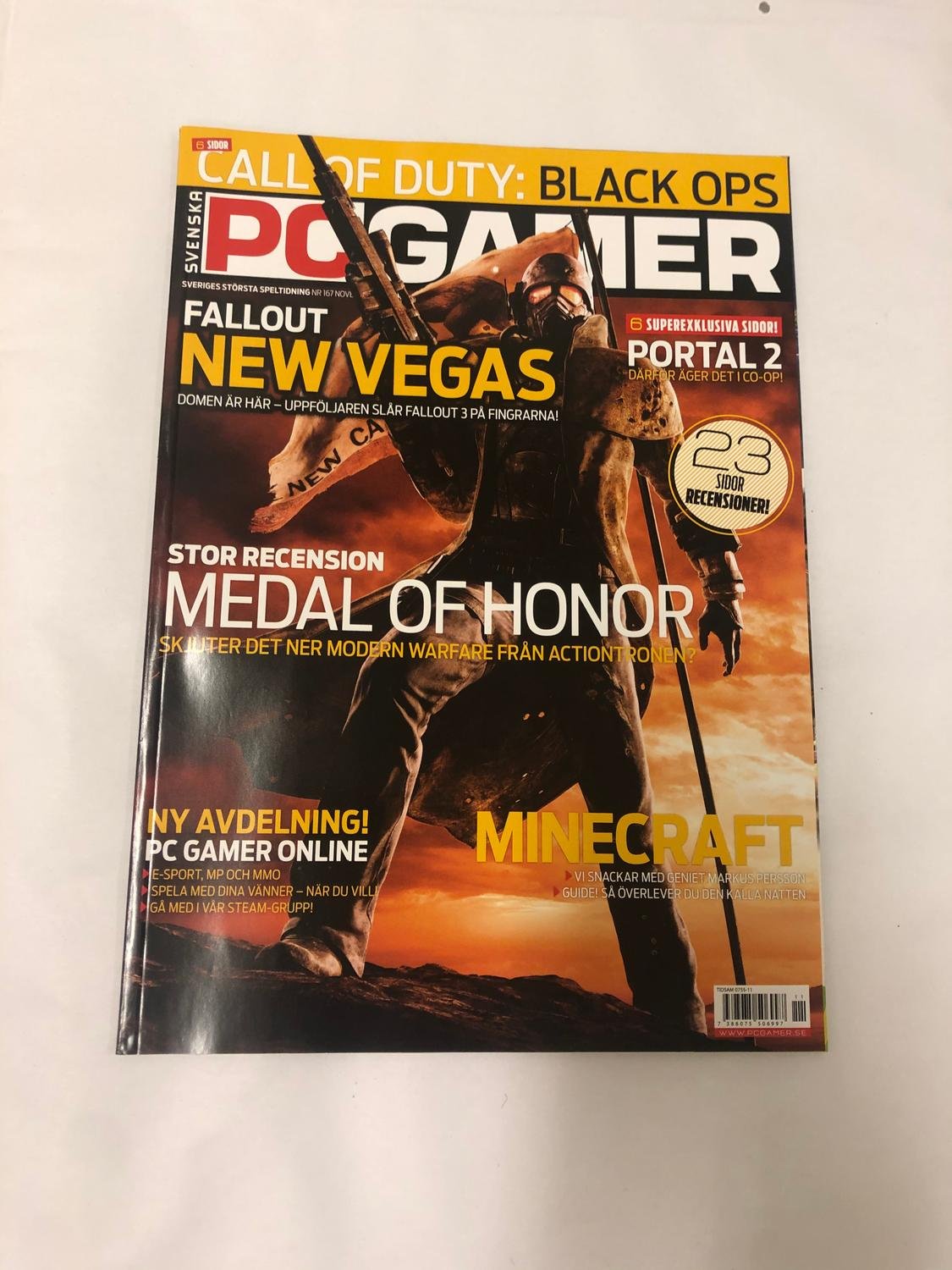 PC Gamer Nr 167 Nov 2010 Fallout New Vegas Portal 2 Minecraft Medal Of Honor