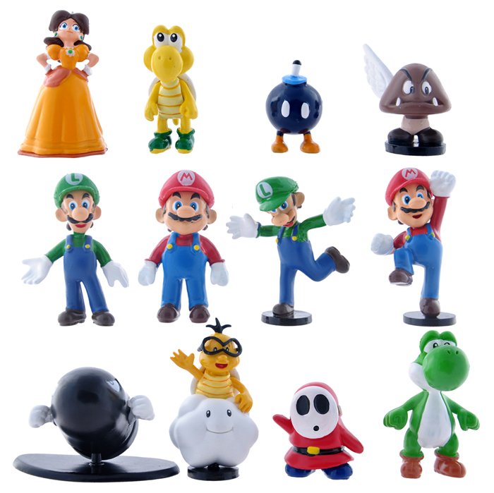 Super Mario Figurer 12-pack Daisy Mario Luigi mfl NYTT