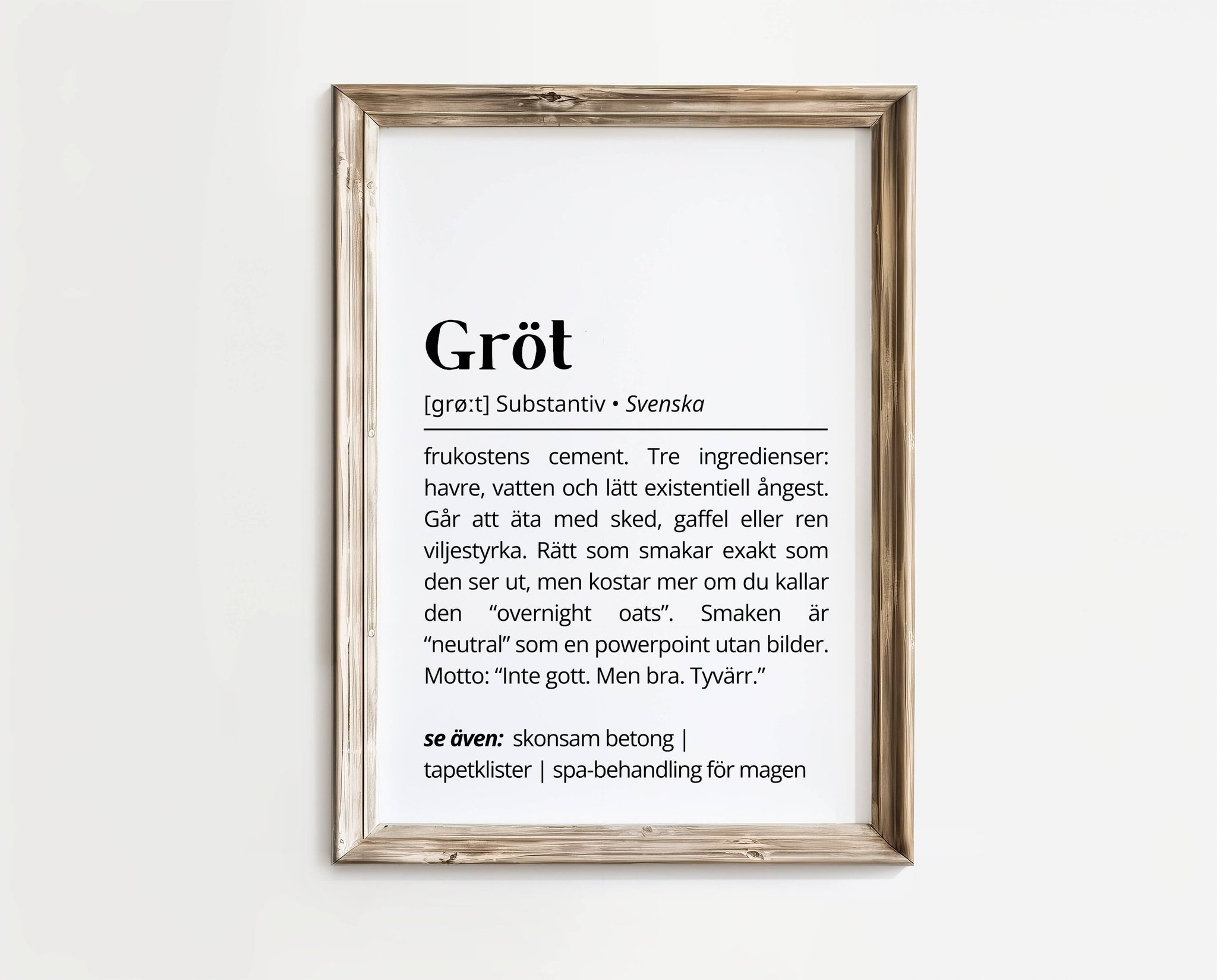 Gröt – Definitionsposter | A4 | Rolig present | SkattkammarenSE