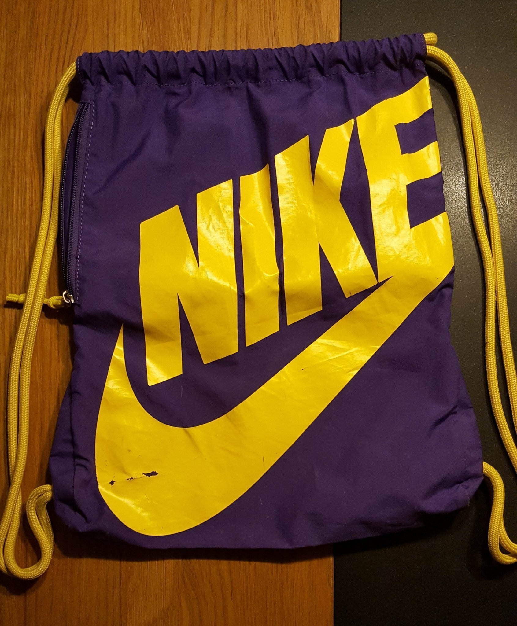 purple nike drawstring bag