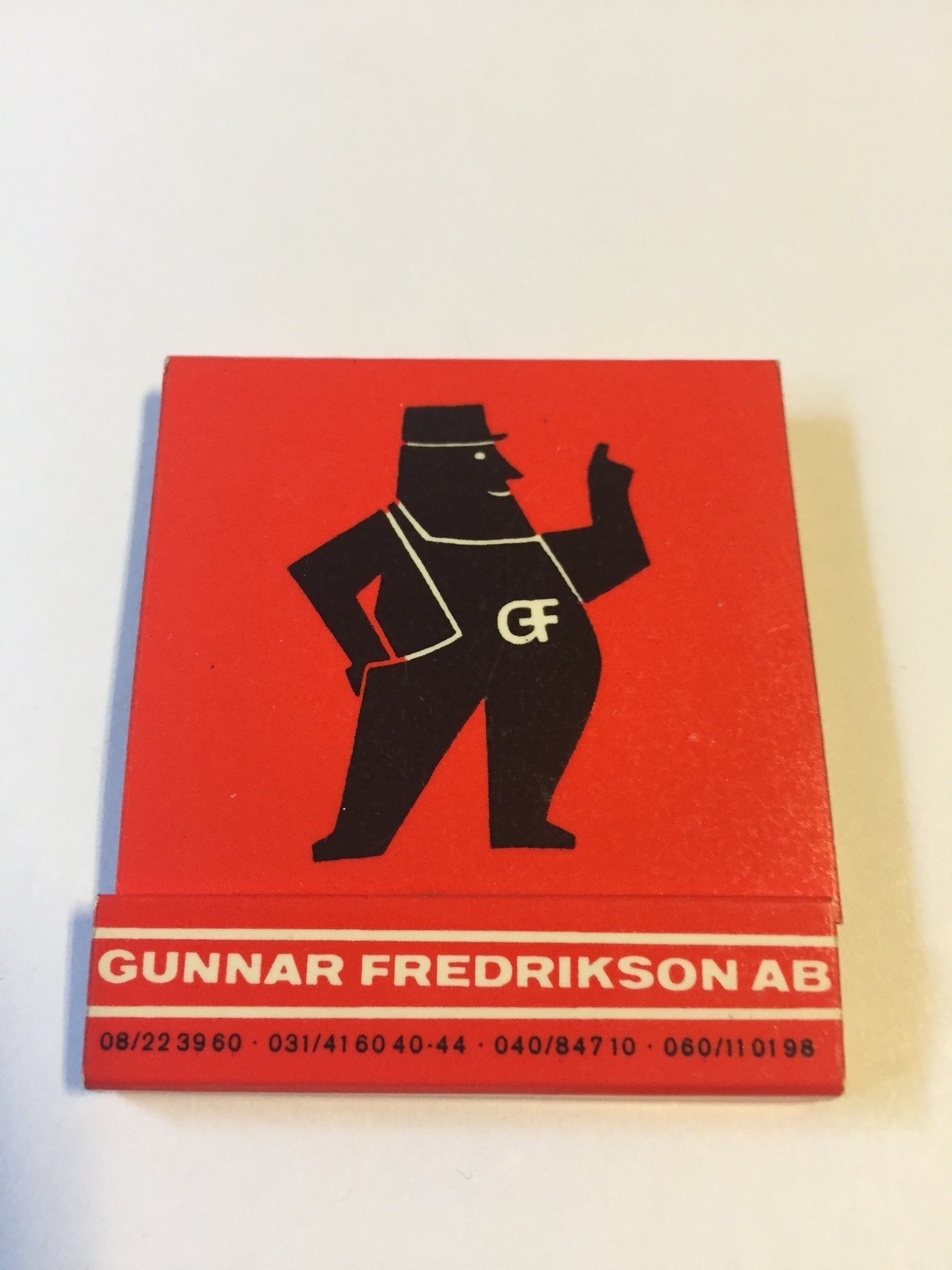 GF. Gunnar Fredriksson AB . Tändsticksplån GF. Gunnar Fredriksson AB . Tändsticksplån