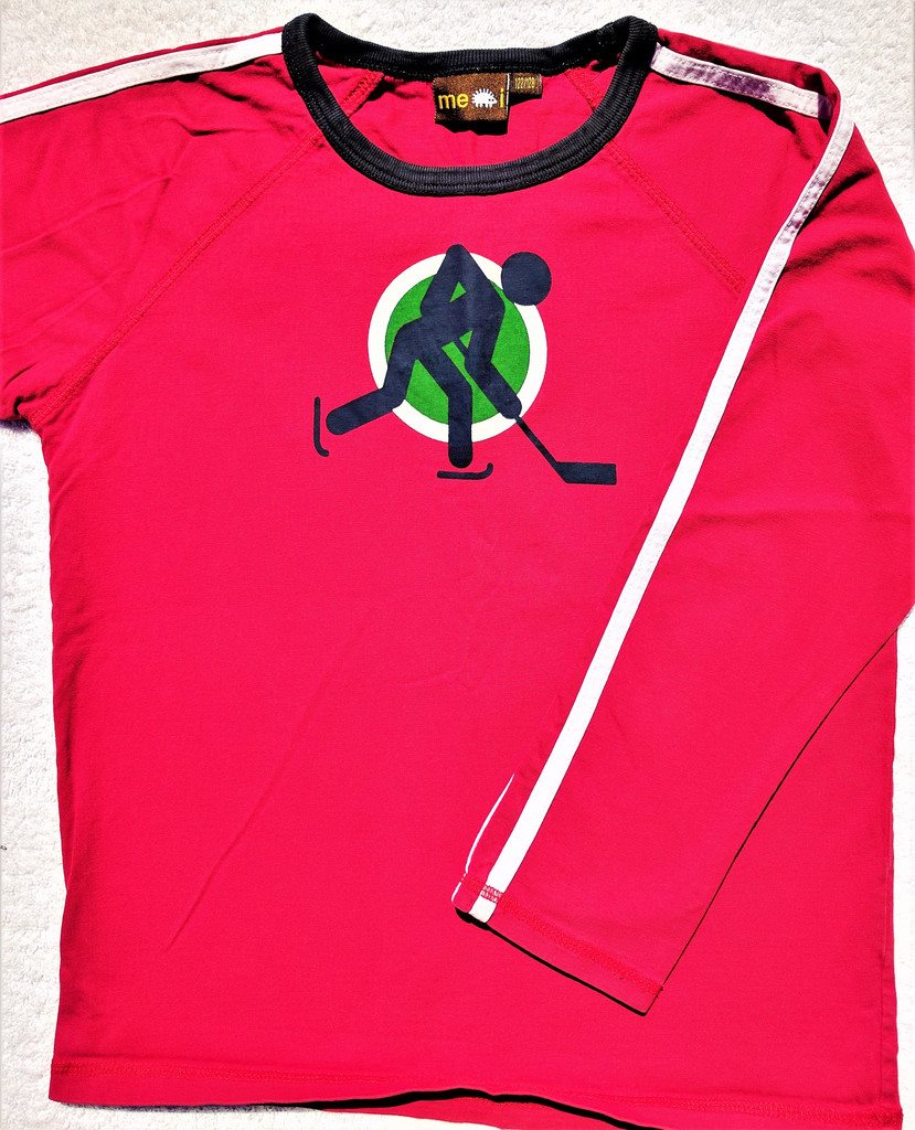 Långärmad t shirt tröja röd hockey bomull me & i me&i meandi 122128 Långärmad t shirt tröja röd hockey bomull me & i me&i meandi 122128
