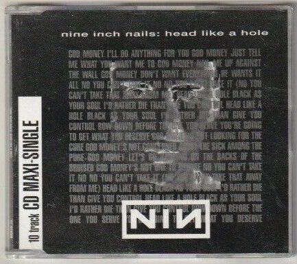 NINE INCH NAILS NIN TRENT REZNOR HEAD LIKE A HOLE 1990 10-SPÅR CD MAXI SINGEL
