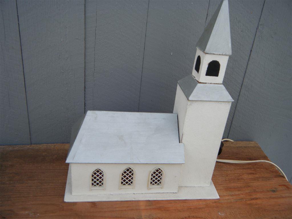 Ãldre julkyrka spelverk belysning grÃ¥tt tak kort auktion! pÃ¥ ...
