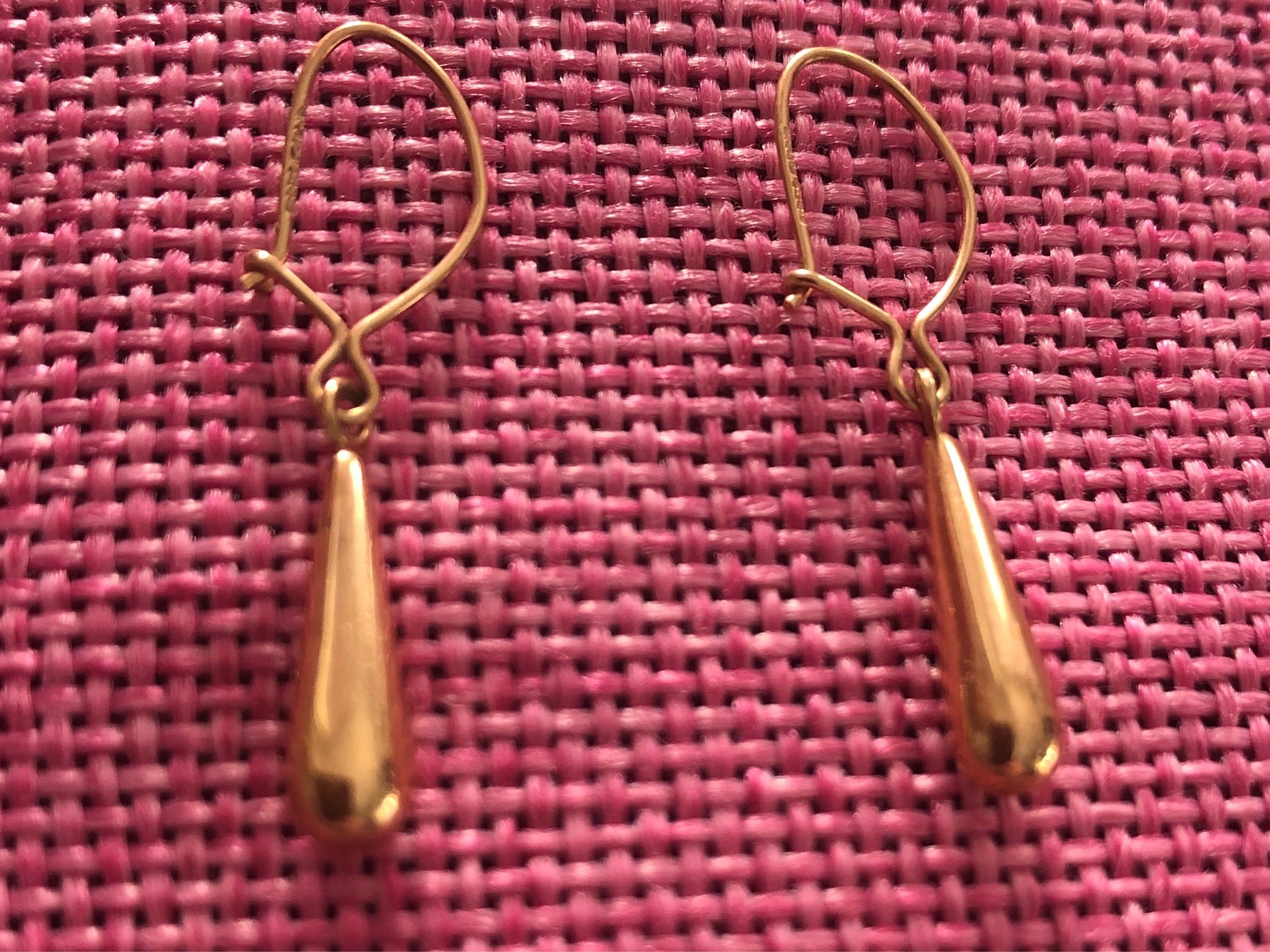 Äkta Guld Örhängen 18k, Droppformade