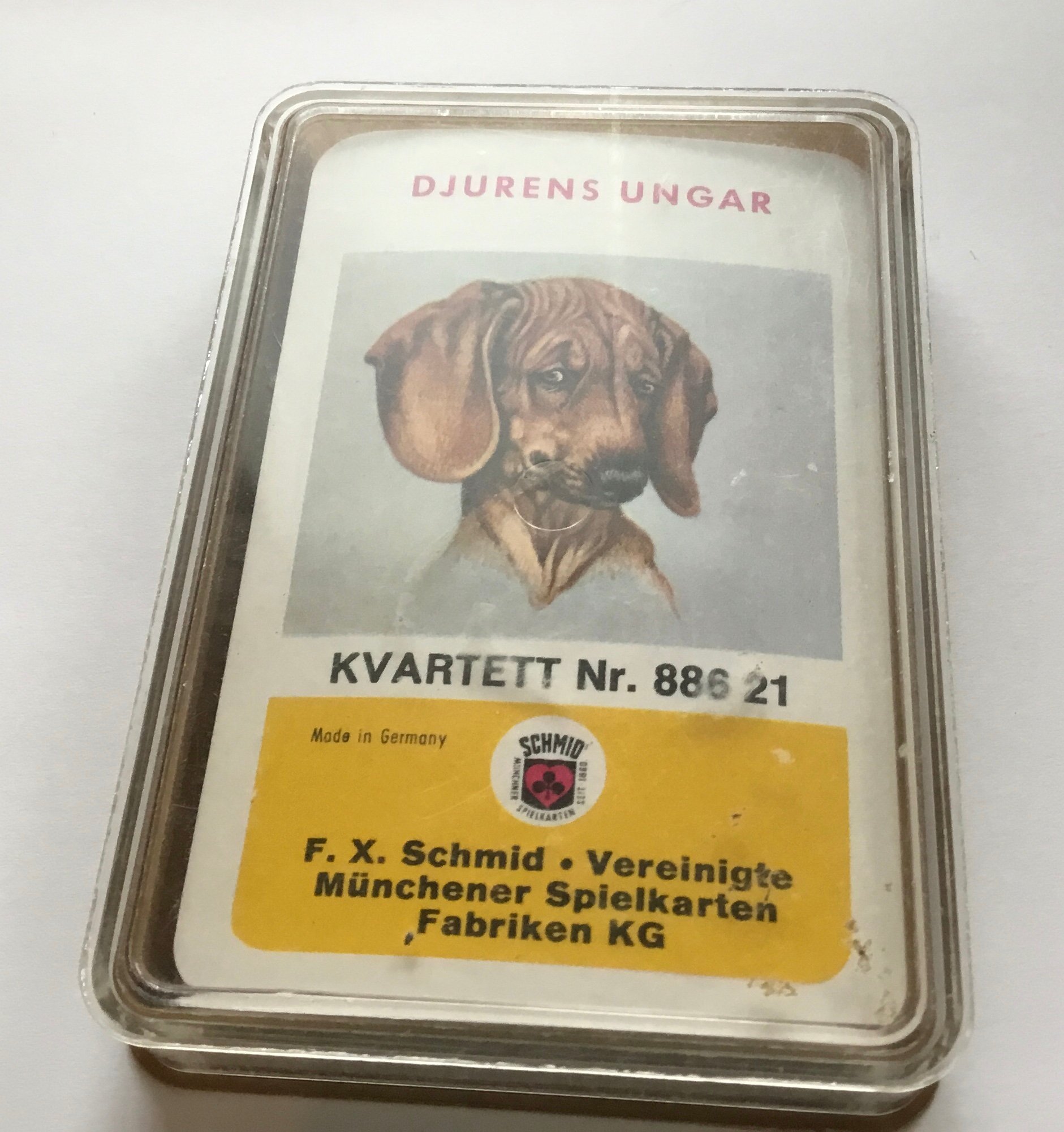 Kvartettspel, spelkort, djurens ungar, vintage, Schmid Mycket fint skick